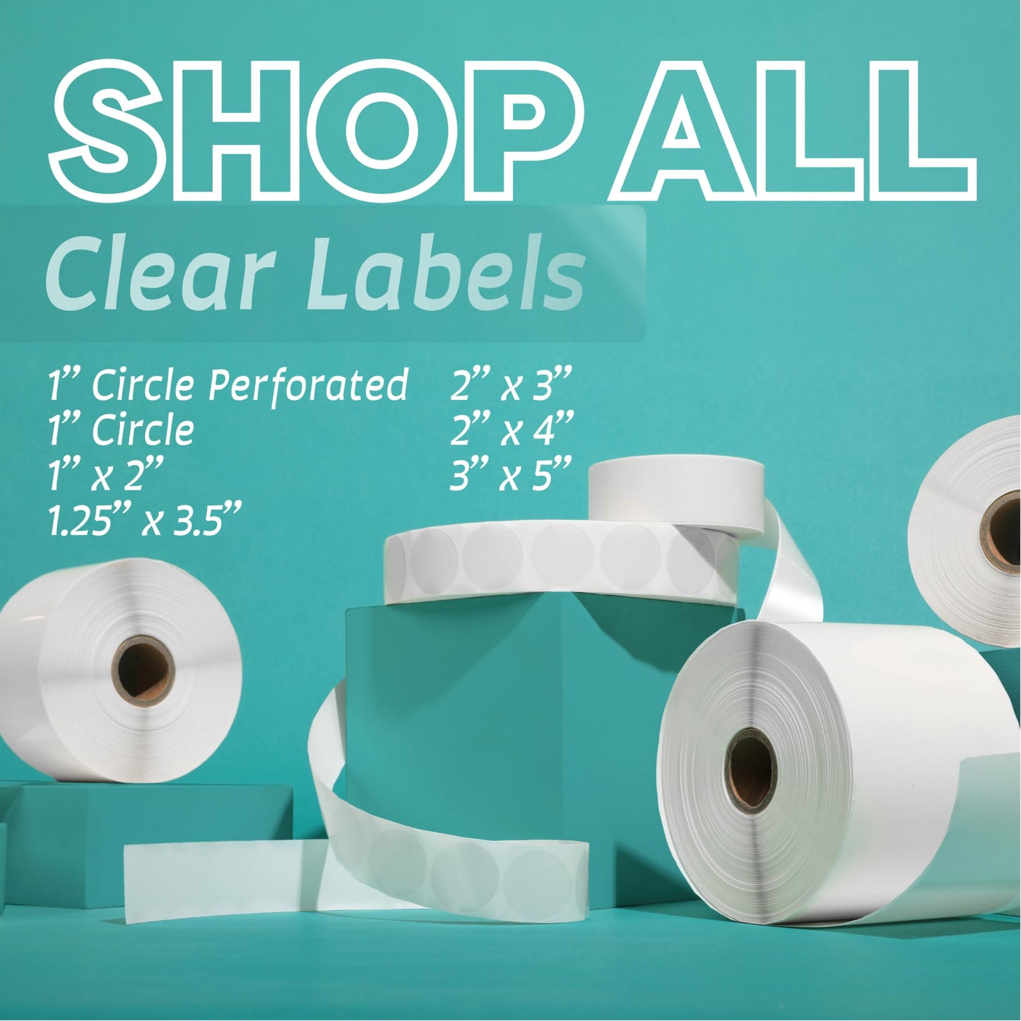 Aegis Adhesives - 2" X 3" Clear Rectangle Labels - Transparent Stickers to Protect Barcodes, Addresses, Library Book Spines, and More (1 Roll, 500 Labels/Roll) 2" X 3"