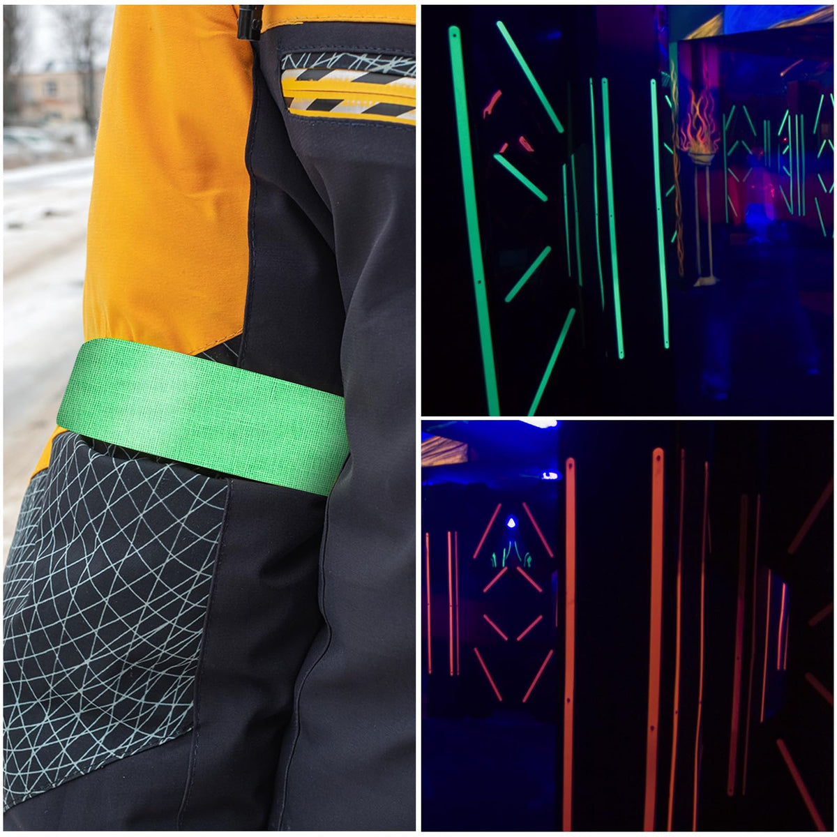 PATIKIL 0.6 Inch x 33 Feet Neon Gaffer Cloth Tape, 2 Roll Fluorescent Adhesive Tape Black Light Glow Tape for Stage Party Play Grid DIY Art Crafts, Blue