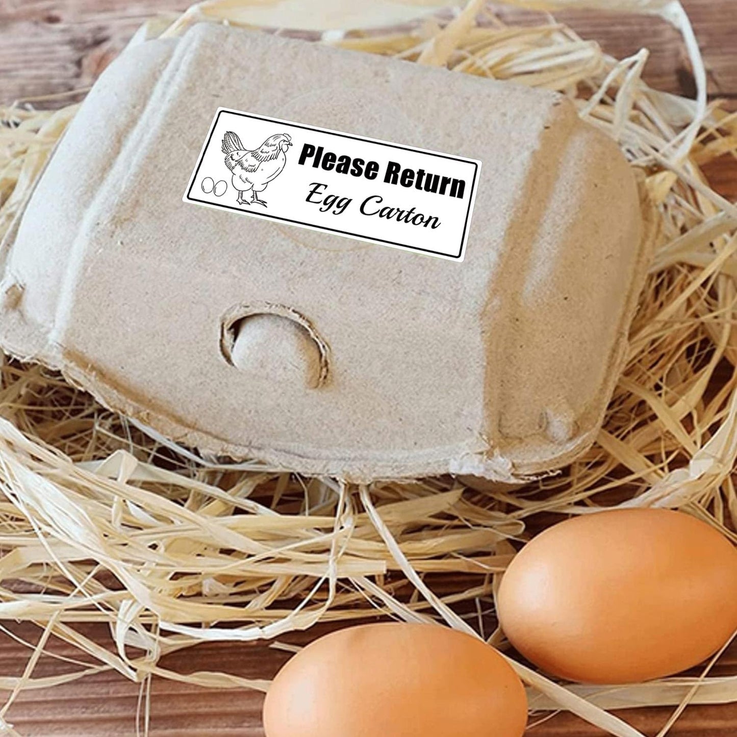 Please Return Egg Carton Tag Tags 1 x 2.625 Inch - Farm Fresh Chicken Eggs Carton Labels Egg Stickers Self Adhesive Egg Packaging Stickers Chicken Egg Cartons Sticker 500 Pcs White