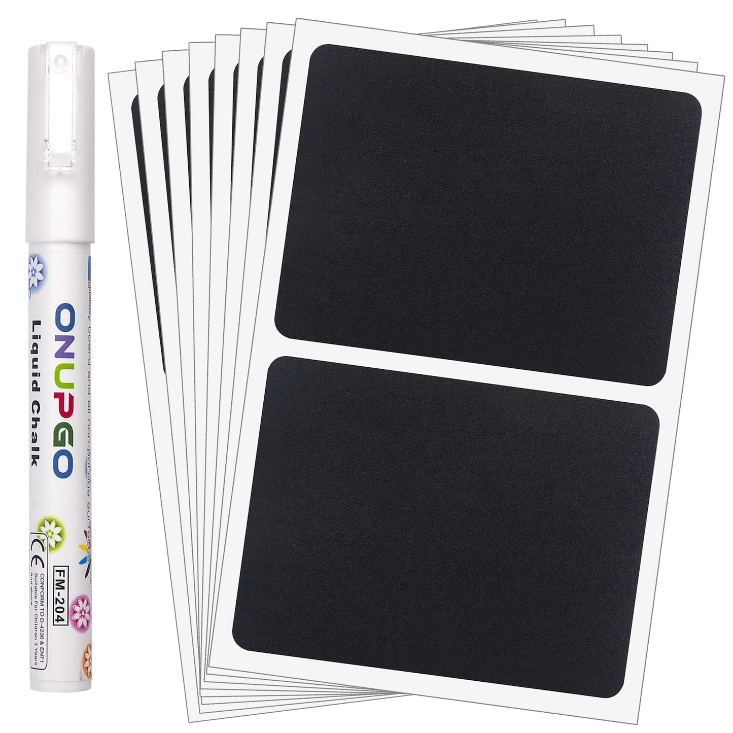 ONUPGO Chalkboard Labels (48 Pack), Reusable Blackboard Stickers, Waterproof Chalkboard Sticker for Jars, Parties Decoration, Craft Rooms, Weddings, Storage, Organize Your Home & Kitchen(4"x3") 4" x 3" 48 Pack Rectangles