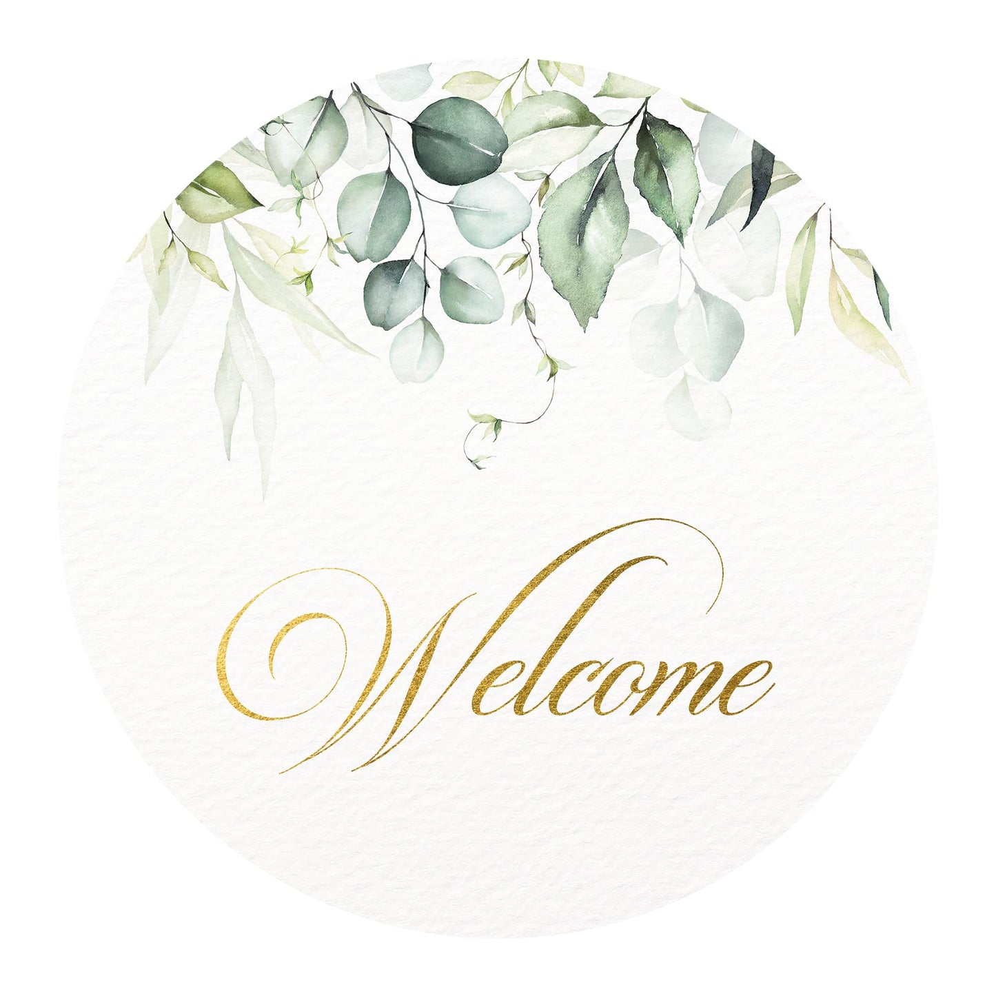Mobiusea Creation Welcome Stickers | 2 inch | Gold Foil | 60pcs Waterproof Greenery Welcome Bag Stickers for Wedding, Bridal Shower, Birthday, Baby Shower, Party Gift Bags