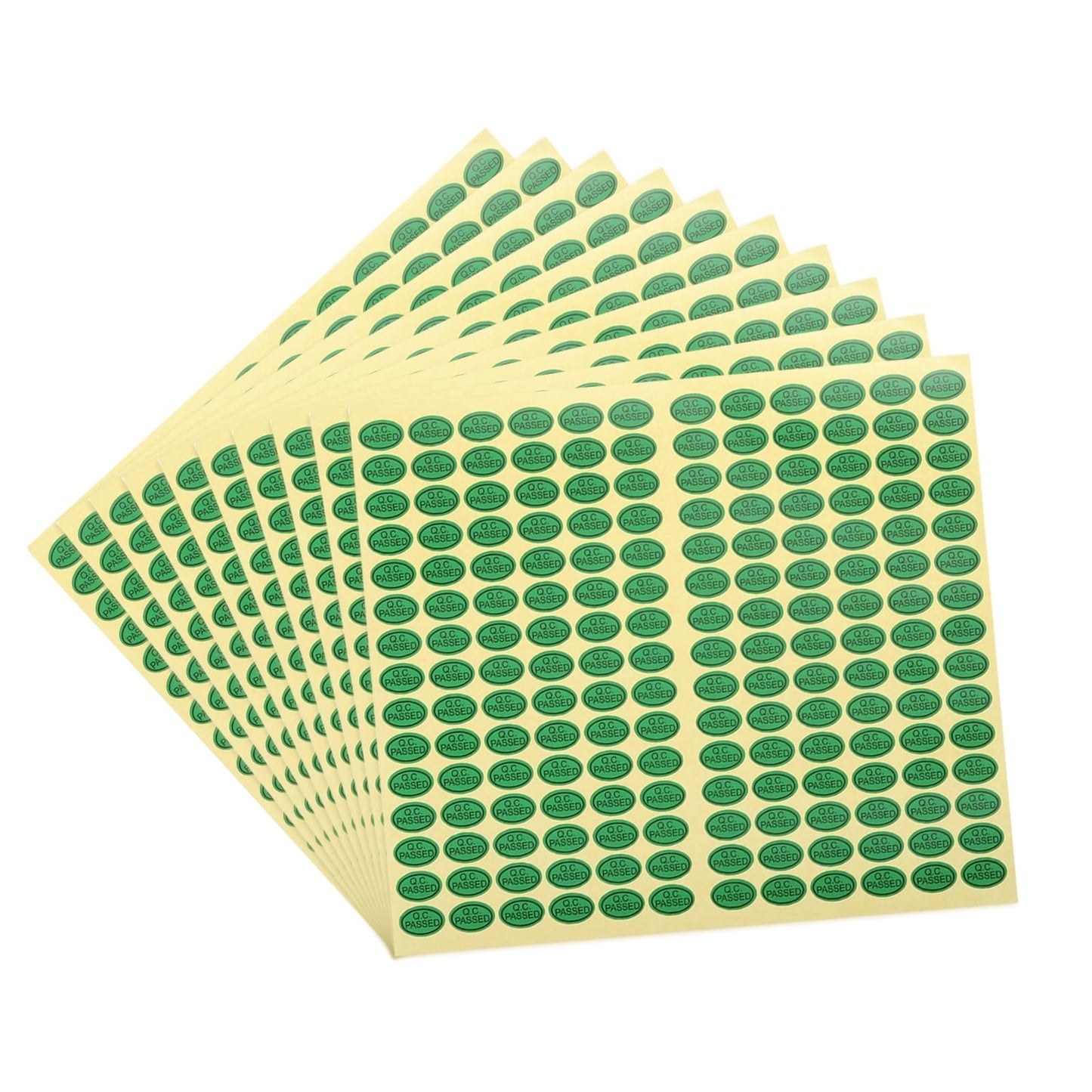 MECCANIXITY QC Passed Stickers Oval Shape Adhesive Labels 9 x 13mm for Quality Control Inventory Warehouse Stock Pack of 10,Green Green