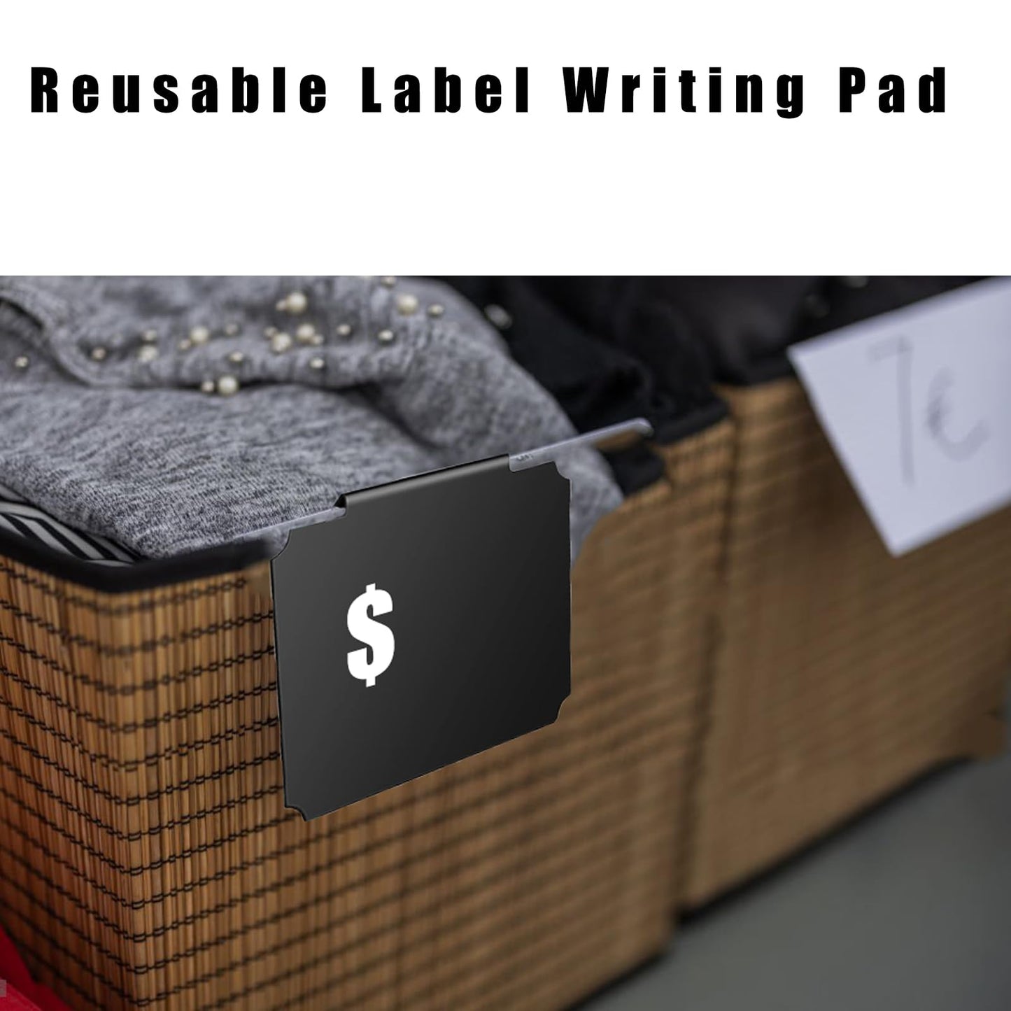 14 Plastic Basket Labels Clip On Set - Removable Bin Labels Clip On with 2 Chalk Markers for Basket Pantry Organization Box