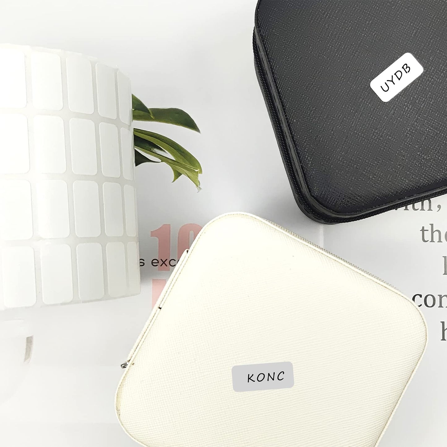 10000Pcs Storage Container Labels Sticker Premium Adhesive Small Labels Writable Rectangle White Stickers