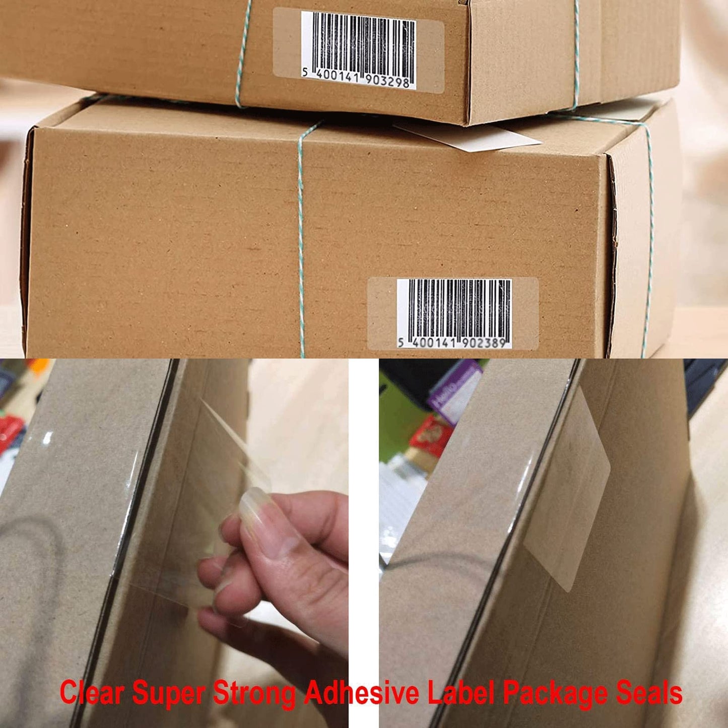 500 Pcs Label Protector Book Spine Label Protector 4x2 inch-Transparent Waterproof Clear Wafer Seal Stickers for Protecting Package Envelope Mail Barcodes, Numbers and Stickers Clear Vinyl