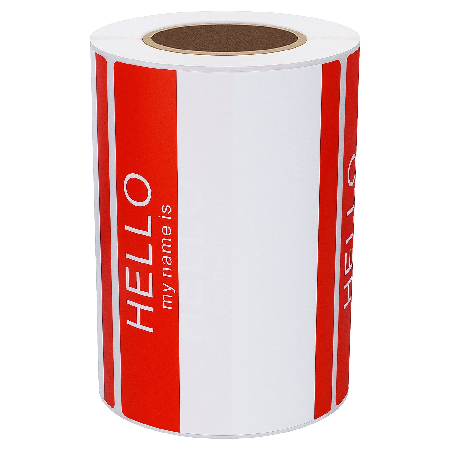 Hello My Name is, Sticker Writing Stickers Peel and Stick Badges Sensitive Name Tag 3.5"x2.35", 200 Pcs, Red 1 Roll, Red