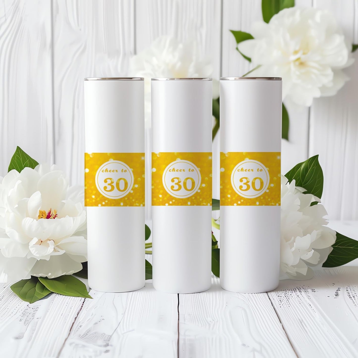32 Pces Cheer To 30 Water Bottle Labels Happy 30th Birthday Party Bottle Stickers, Waterproof 30 Year Old Bottle Wrap Around Stickers Thirty Anniversary Party Decorations, 3oth Bottle Decor