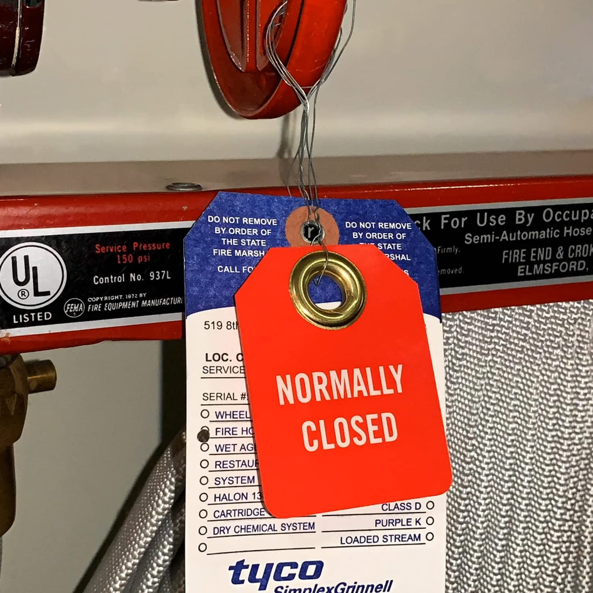 SmartSign Normally Closed 2 Sided Valve Tag | 2" x 2.5" Plastic, Pack of 5, Made in USA