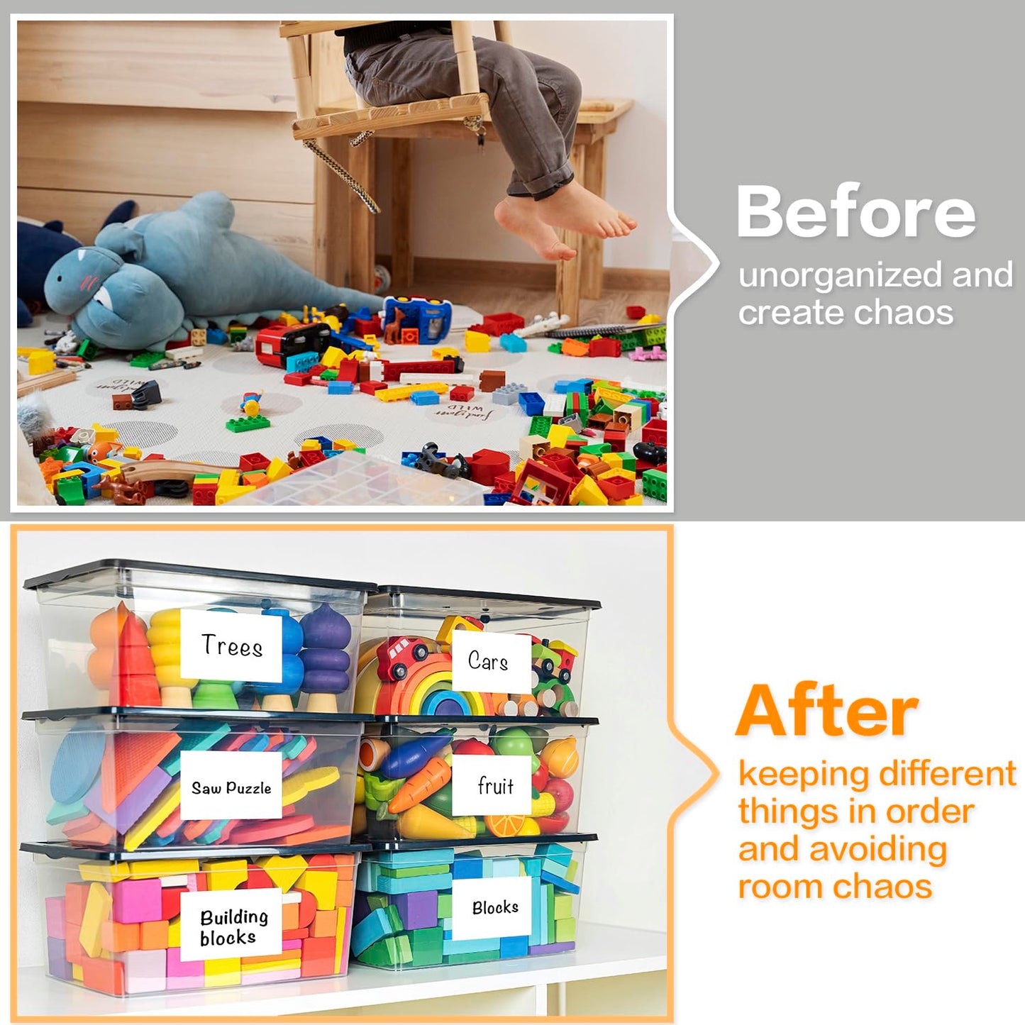 160 Pcs Removable Labels for Storage Bins - 6 X 4 inch, Tear Resistant & No Residue, Matte White Blank Box Labels for Home, School & Business Organization.