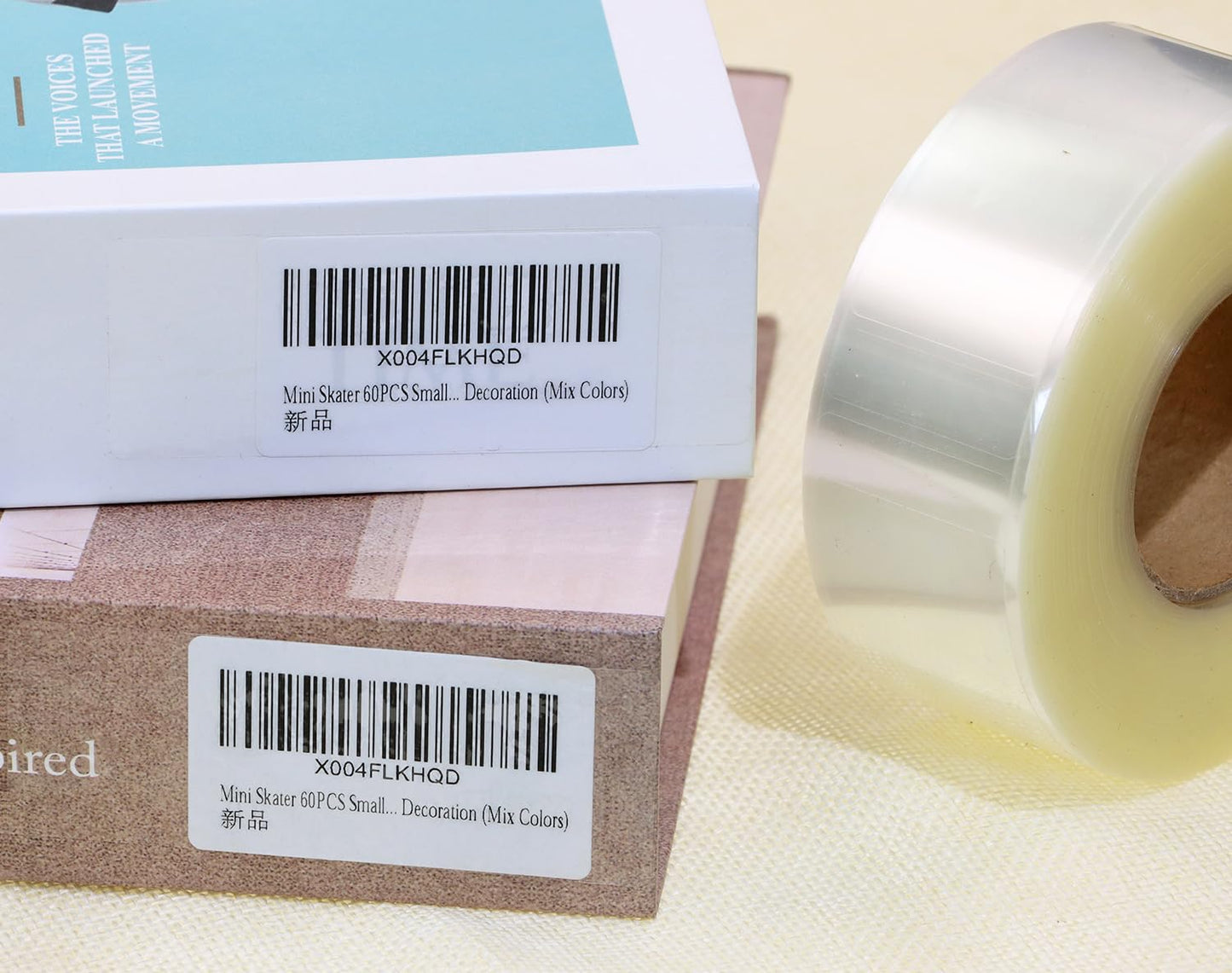 Mini Skater Clear Labels Protectors 500 Pcs Waterproof Clear Wafer Seal Stickers Barcodes Label Protectors for Classroom Library Books, Number, Stickers, Letters (Rectangle, 3.14x1.18 Inch) Rectangle