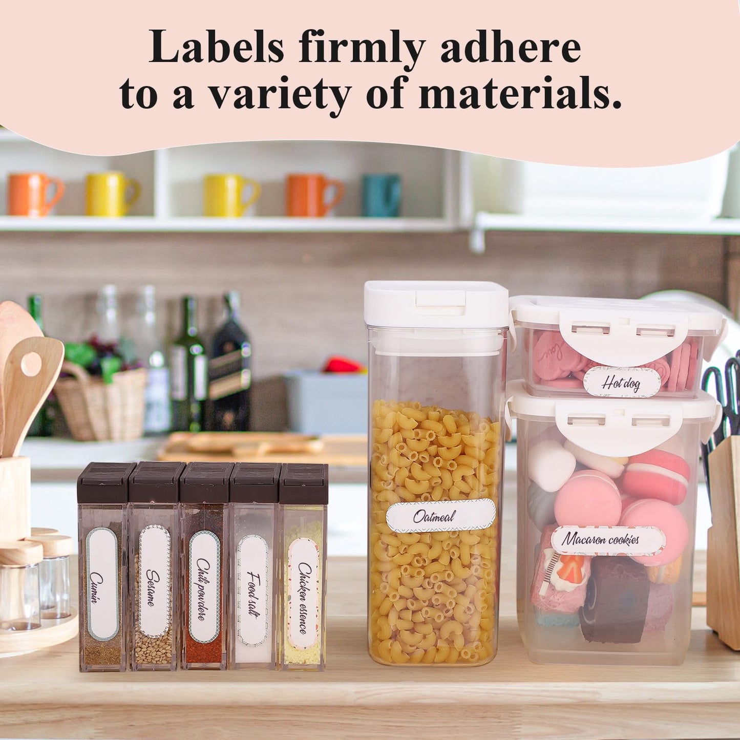 WSICSE 480 Pcs Waterproof Bottle Labels, Personalizable Waterproof Daycare Labels, Self-Laminating Name Labels for Daycare School and Kitchen Organizations(Colorful)
