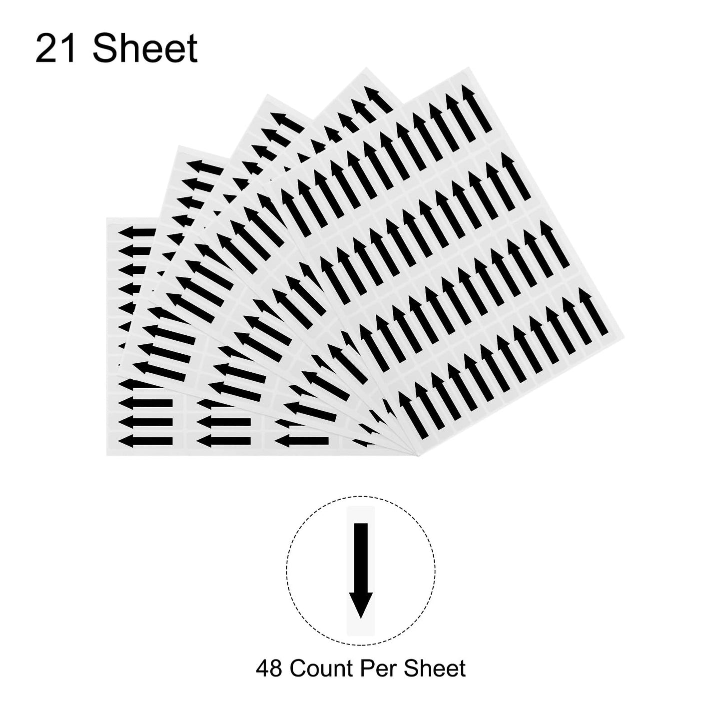 MECCANIXITY Rectangle Arrow Shape Stickers Labels Color Coded 2.17"x0.47" Black White for Maps, Reports, Special Projects 48 Count Pack of 21 Black,white