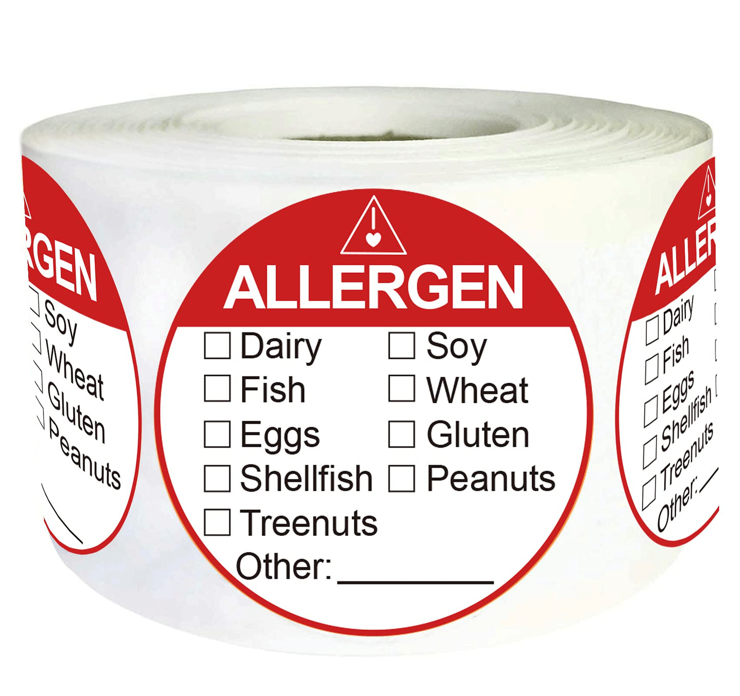 Allergen Allergy Warning Labels Sticker 2 Inch Fluorescent Red Adhesive Allergies Stickers Food Rotation Labels Food Allergy Warning Circle Dots Label for Grocery Stores,Food Packaging 500 Pcs Allergen