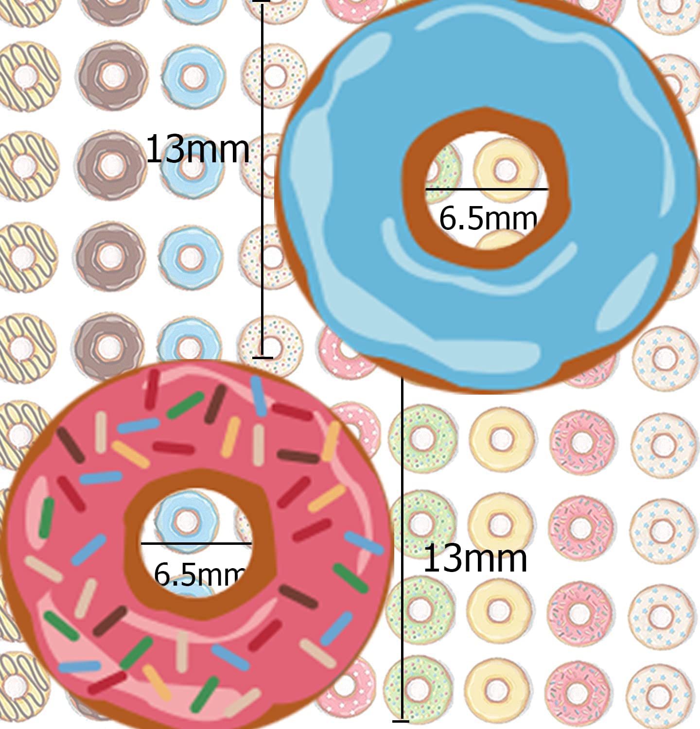 Hole Label Loose-Leaf Paper Hole Reinforcement Stickers Assorted Donut Designs 0.25 inch Binder Hole Reinforcements Labels for School, Home and Office Hole-Punched Pages 2000 Pcs