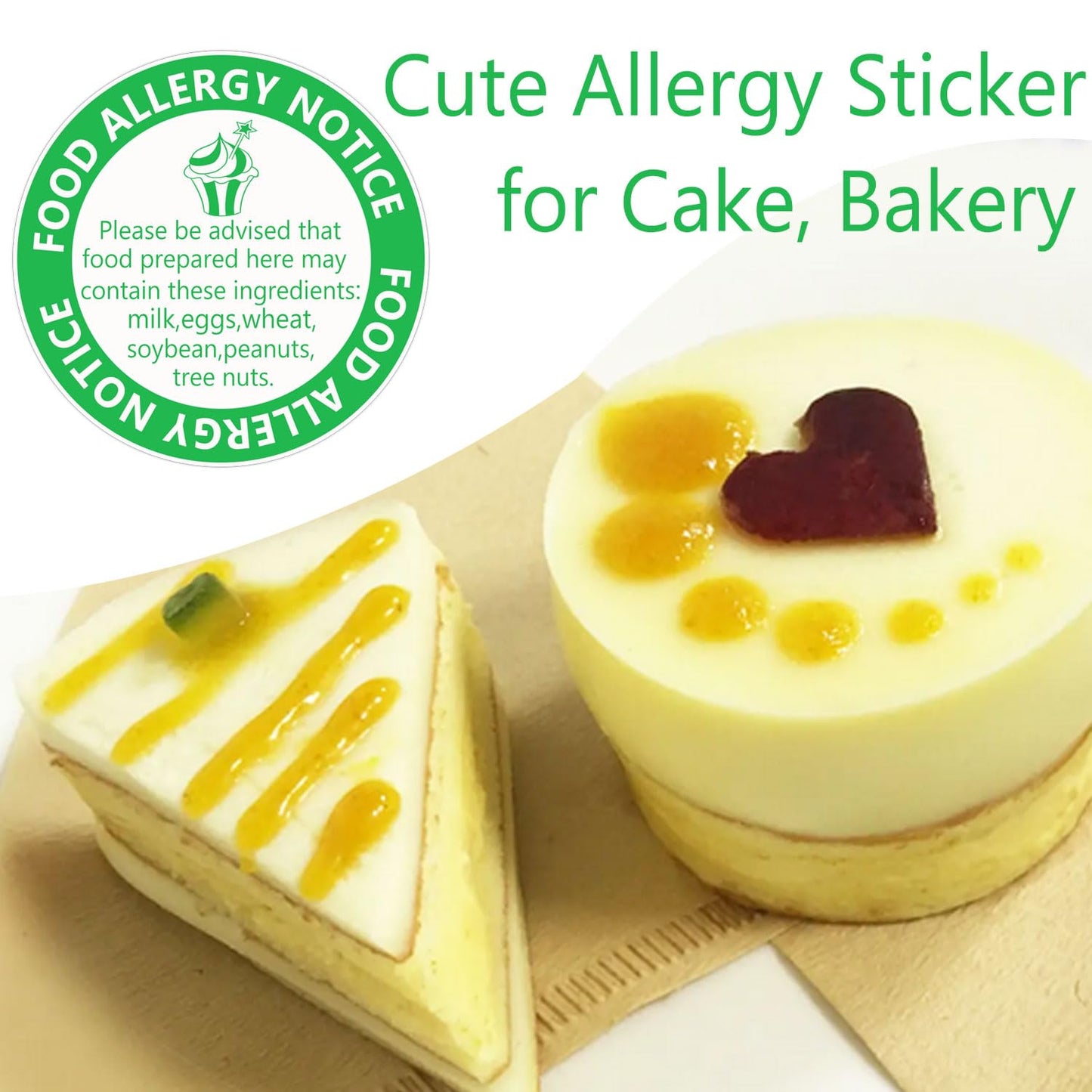 500 pcs Allergy Sticker for Cake Food Allergy Stickers 2 Inch Allergen Warning Labels for Bakery, Party,Restaurants (2 inch) 2 inch(3100 lb.)