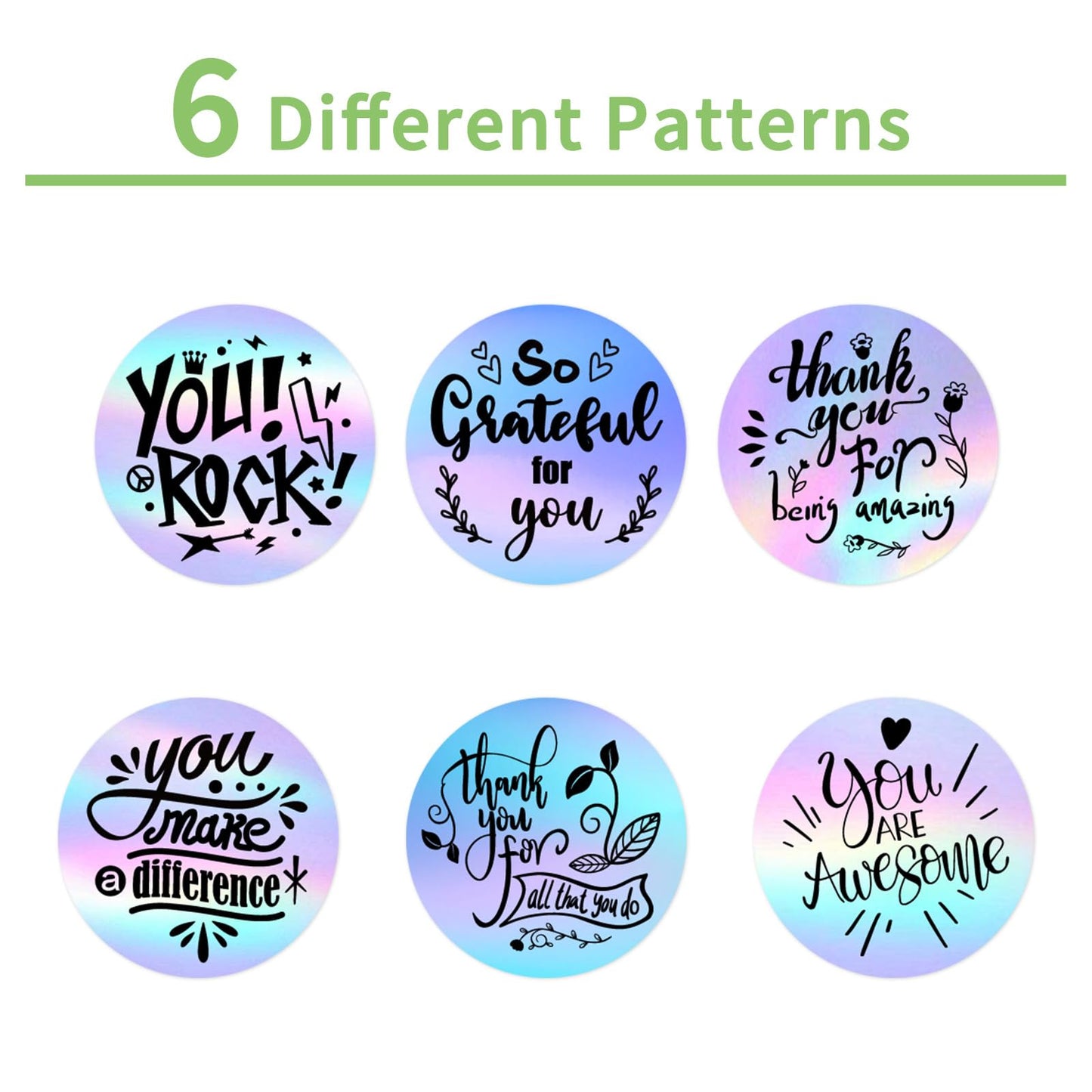 1000 Pcs Reward & Incentive Stickers - Motivational Stickers for All Ages, Self-Adhesive, Classroom Gifts Holographic Thank You