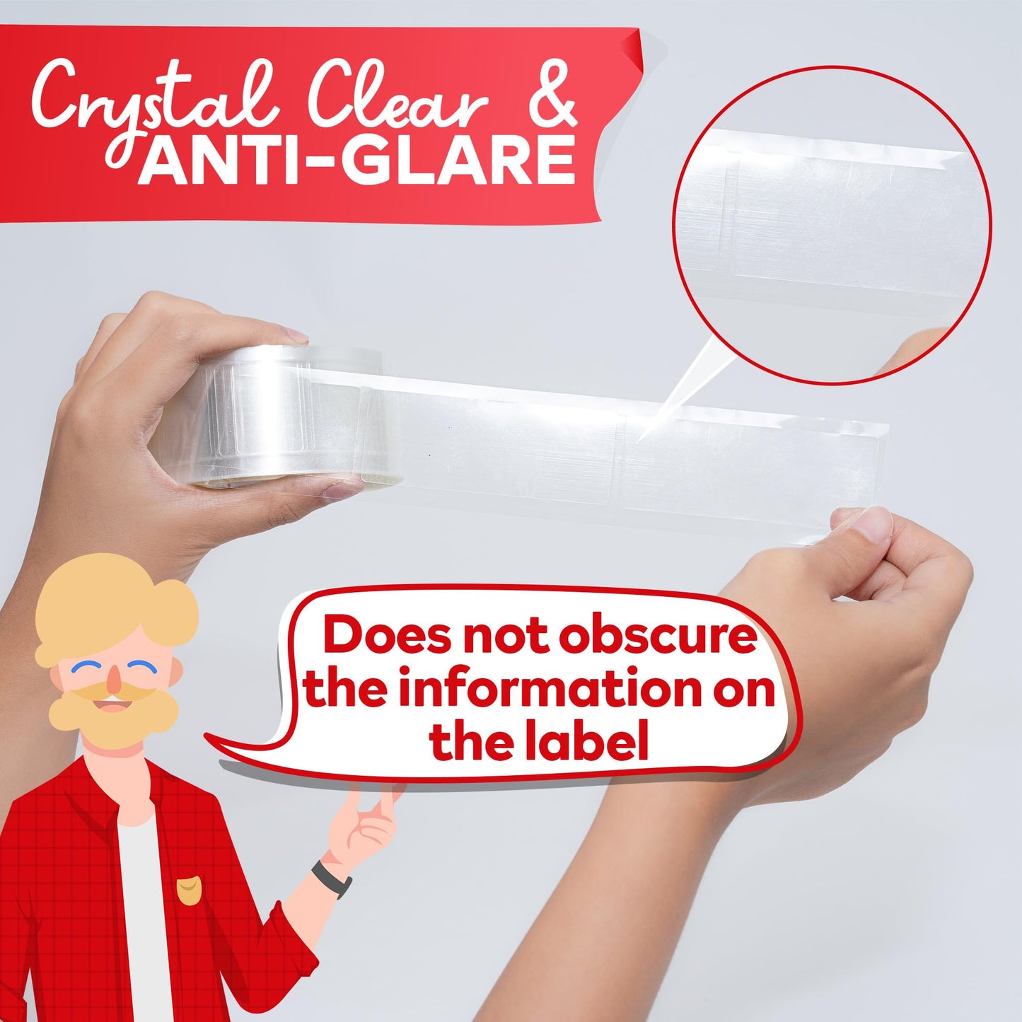XFasten Clear Label Protectors 500-Pack 3.5 x 1.18 Inch Waterproof Labels for Plastic, Books