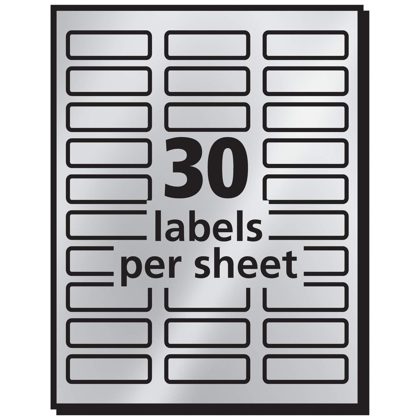 Avery Printable Return Address Labels, 0.75" x 2.25", Silver Foil, 300 Blank Mailing Labels (08986) 300 Labels