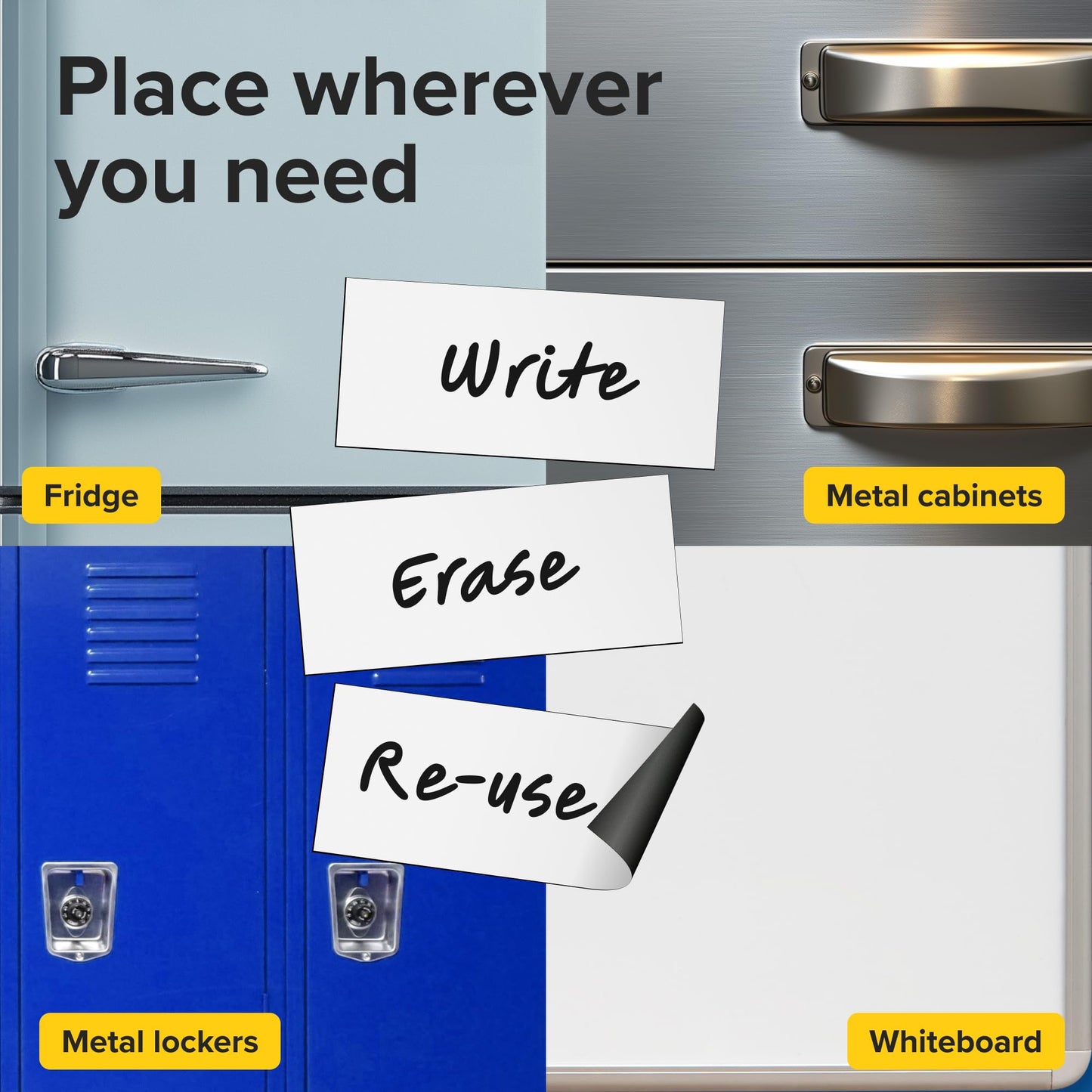 X-bet MAGNET Dry Erase Magnetic Labels 25 pcs 2x4.5 - Reusable Sticky Notes - Magnetic Notepads for Refrigerator - Dry Erase Magnetic Sheets - Blank Magnet Stickers - Used for Whiteboard, Classroom 25 PCs (2"x4.5") White