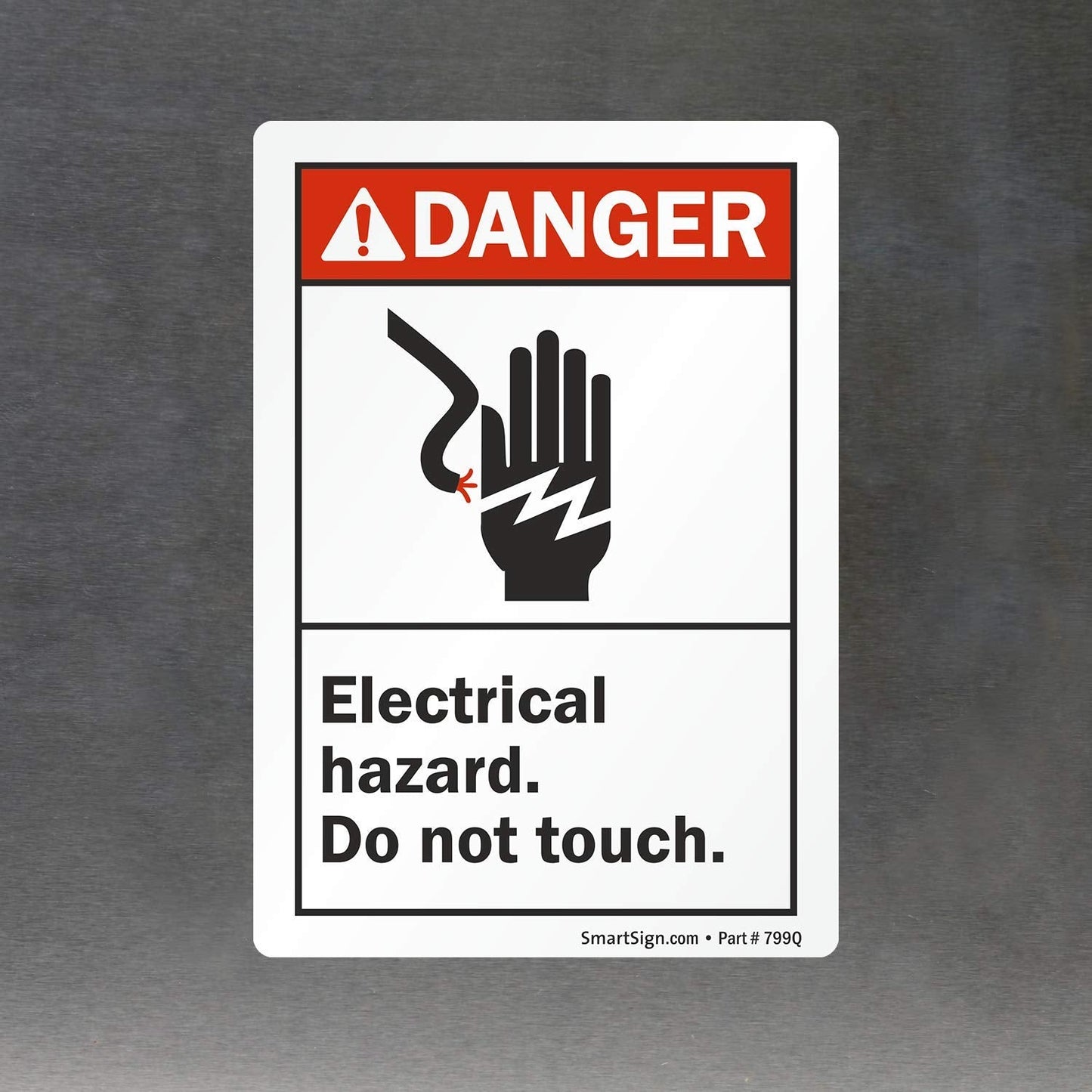 SmartSign "Danger - Electrical Hazard, Do Not Touch" Label | 3.5" x 5" Laminated Vinyl, Black/Red on White, 1 Count (Pack of 1) Danger - 3.5" x 5"