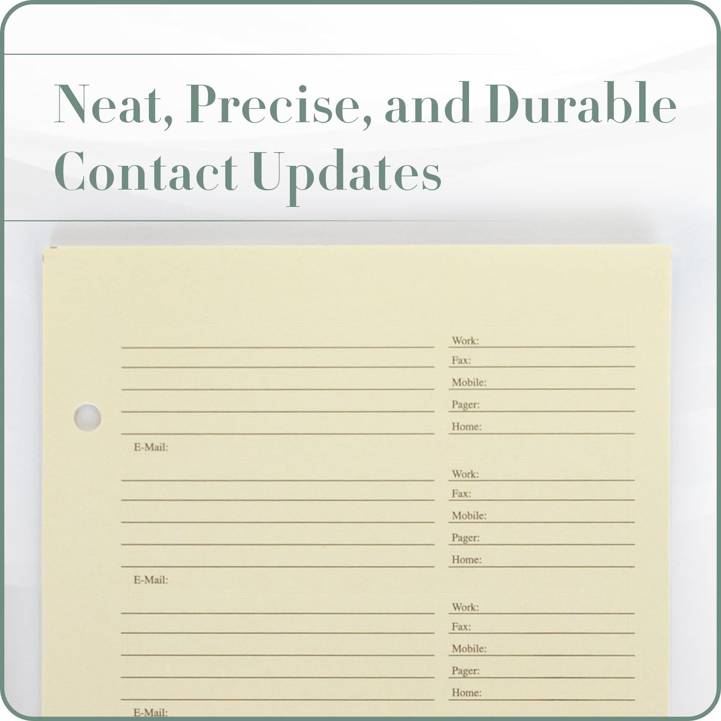 Gallery Leather Address Book Correction Labels - Self-Adhesive, Sticky, 5 Sheets, 30 Sticker Records, for Easy and Clean Contact Updates Refill Desk Refill Label Beige