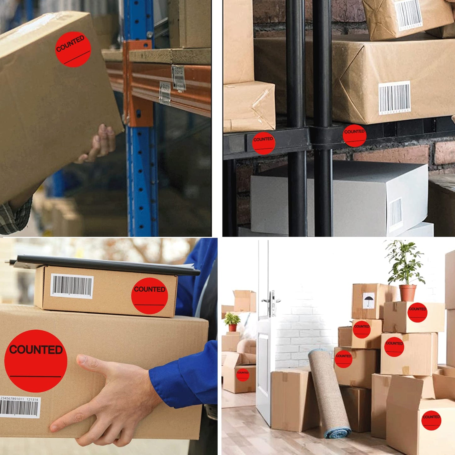Round Stickers, 2 Inch Counted Labels for Shipping & Inventory Control, 500 Pcs Adhesive Labels, Writable Red 2 In