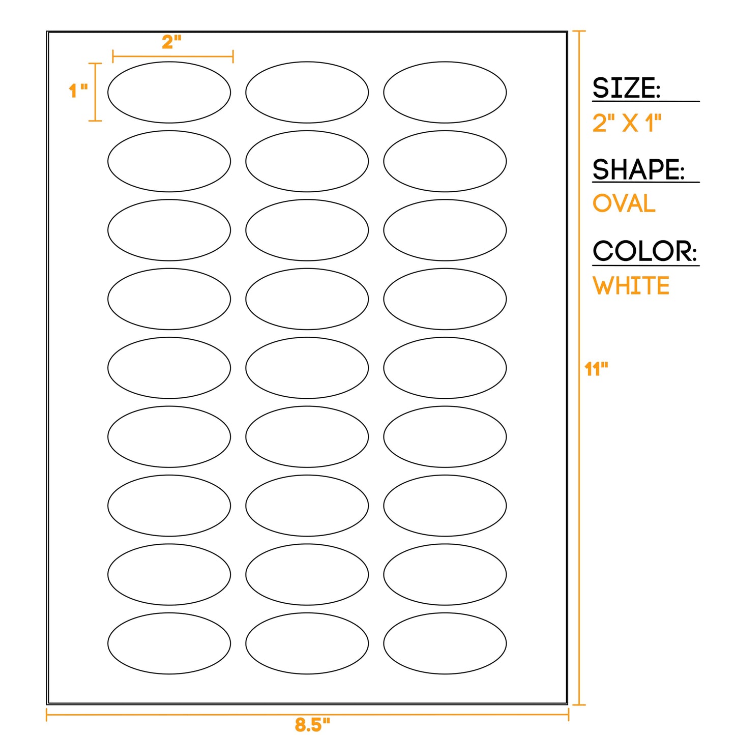 Waterproof Essential Oil Labels, 135 Ovals, 2x1 Inches, Oil Proof, Highly Durable Blank Stickers