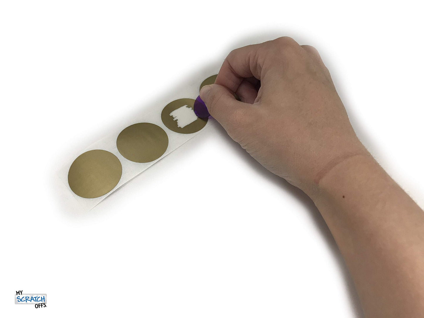 Scratch Off Sticker Labels 1.25 Inch Gold Round DIY Make Your own Lotto Scratchers 250 Pack My Scratch Offs