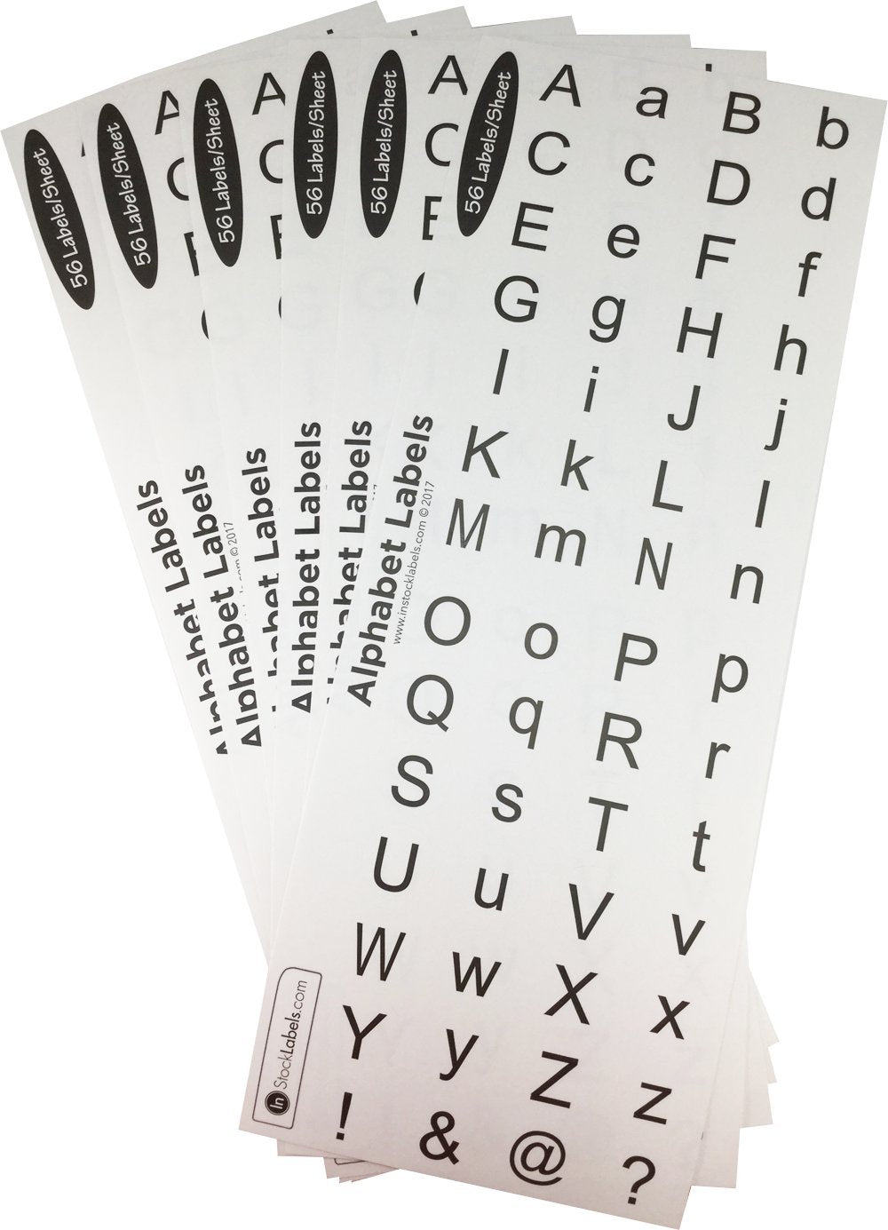 Alphabet Stickers for Inventory Classroom Organization White with Black Lettering 3/4 Inch Round Circle Dots 336 Adhesive Labels