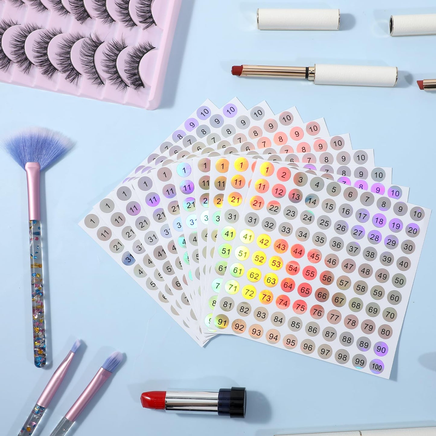 10 Sheets Consecutive Number Stickers 1-100 - Small Round Numbers Self-Adhesive Labels for Office, Home, Kitchen, Classroom, Locker