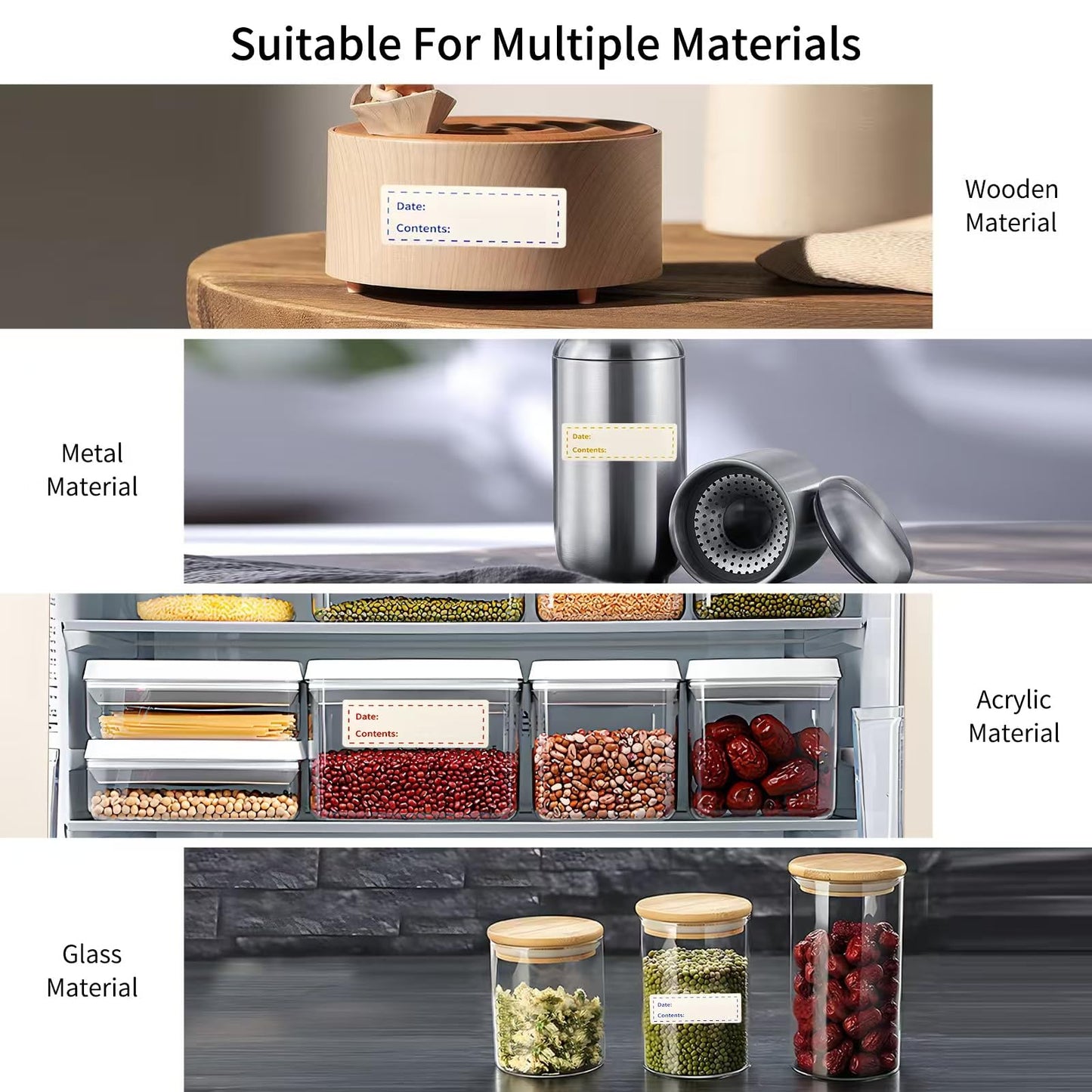 360Pcs Removable Freezer Labels, 1x3 inch Food Storage Stickers, Waterproof, Oil Resistant, Easy to Clean and Write Food Labels, Suitable for Kitchen, Restaurants, Markets, Office