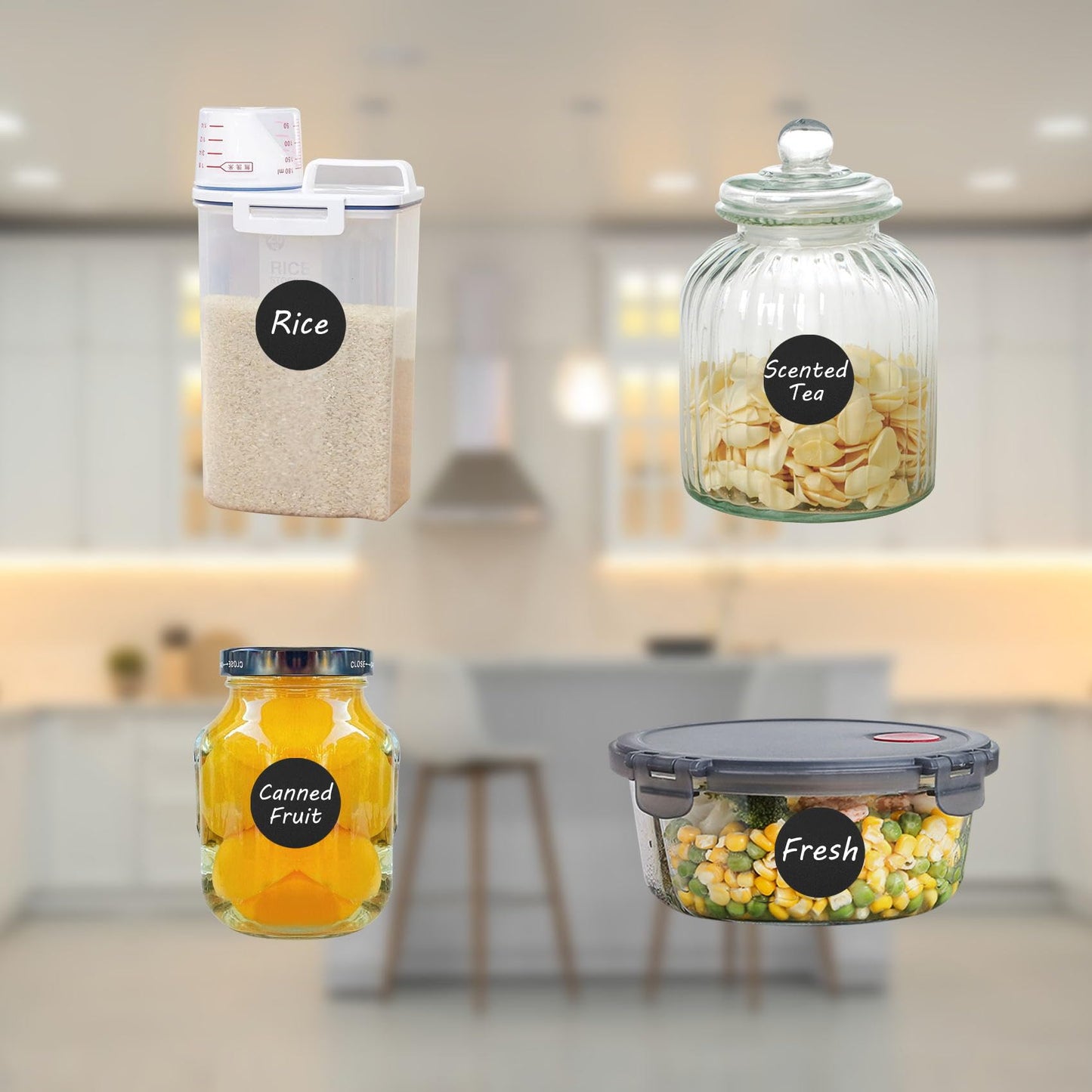 120 Pcs Labels for Jars, Pantry Labels, Food Label Stickers, Reusable Chalkboard Labels for Kitchen, Bottles, Food Containers (1.5 x 1.5 inch) 1.5 x 1.5 inch 120