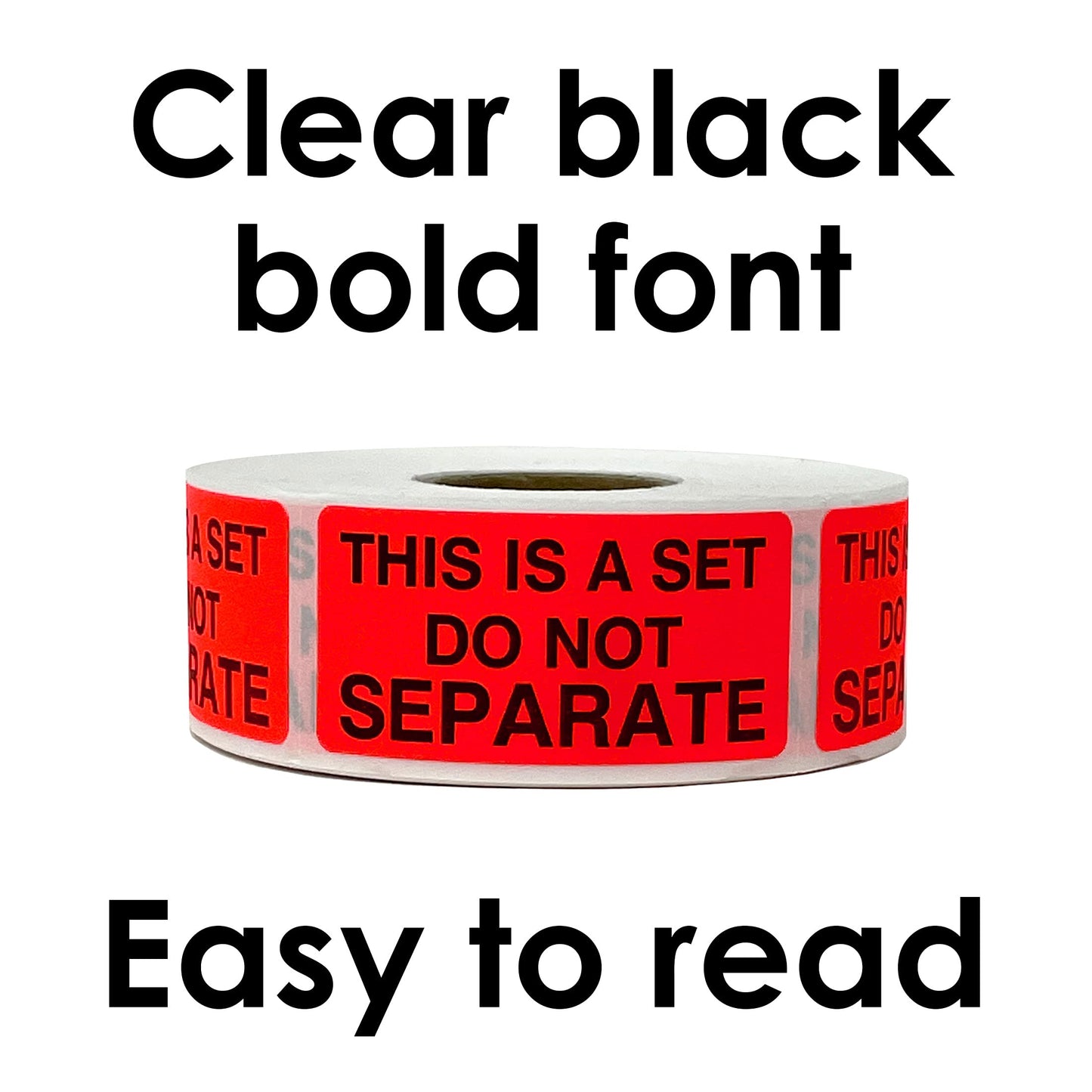 Innovative Haus 5 Rolls/500 Labels (2,500 Total) This is A Set Do Not Separate Stickers. 1" x 2" Self-Adhesive Fluorescent Red. Sold as Set Warning Stickers for Shipping Bundle Sets