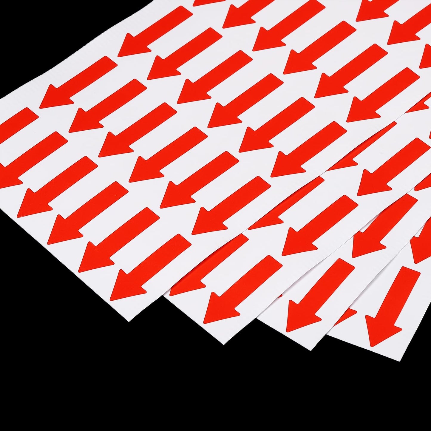 PATIKIL Small Arrow Sticker Label 1.2x0.5, 450 Pcs Adhesive Color Coding Sign Decal for Gas Flow Direction Inspection Defect Marking, Red