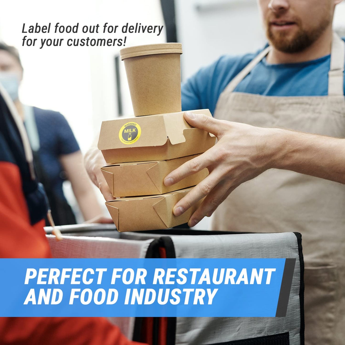 300 Milk Warning Labels - This Product May Contain: Milk Stickers (1.5 inch, Round, Yellow) for Food Labeling, Delis, Schools or Restaurants Contains: MILK 300 Labels