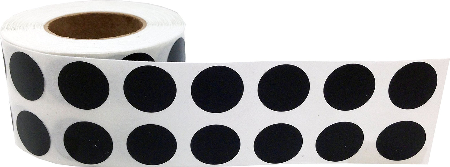 InStockLabels Removable Color Coding Dot Labels 1/2 Inch 1,000 Adhesive Stickers, Black