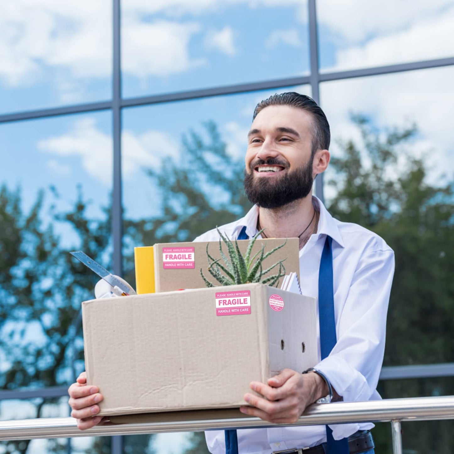 600 PCS Fragile Stickers for Shipping Do Not Trample or Fold Stickers Do Not Drop Labels for Shipping Mailing Envelops Cartons Pallets Adhesive Labels(Pink) Pink