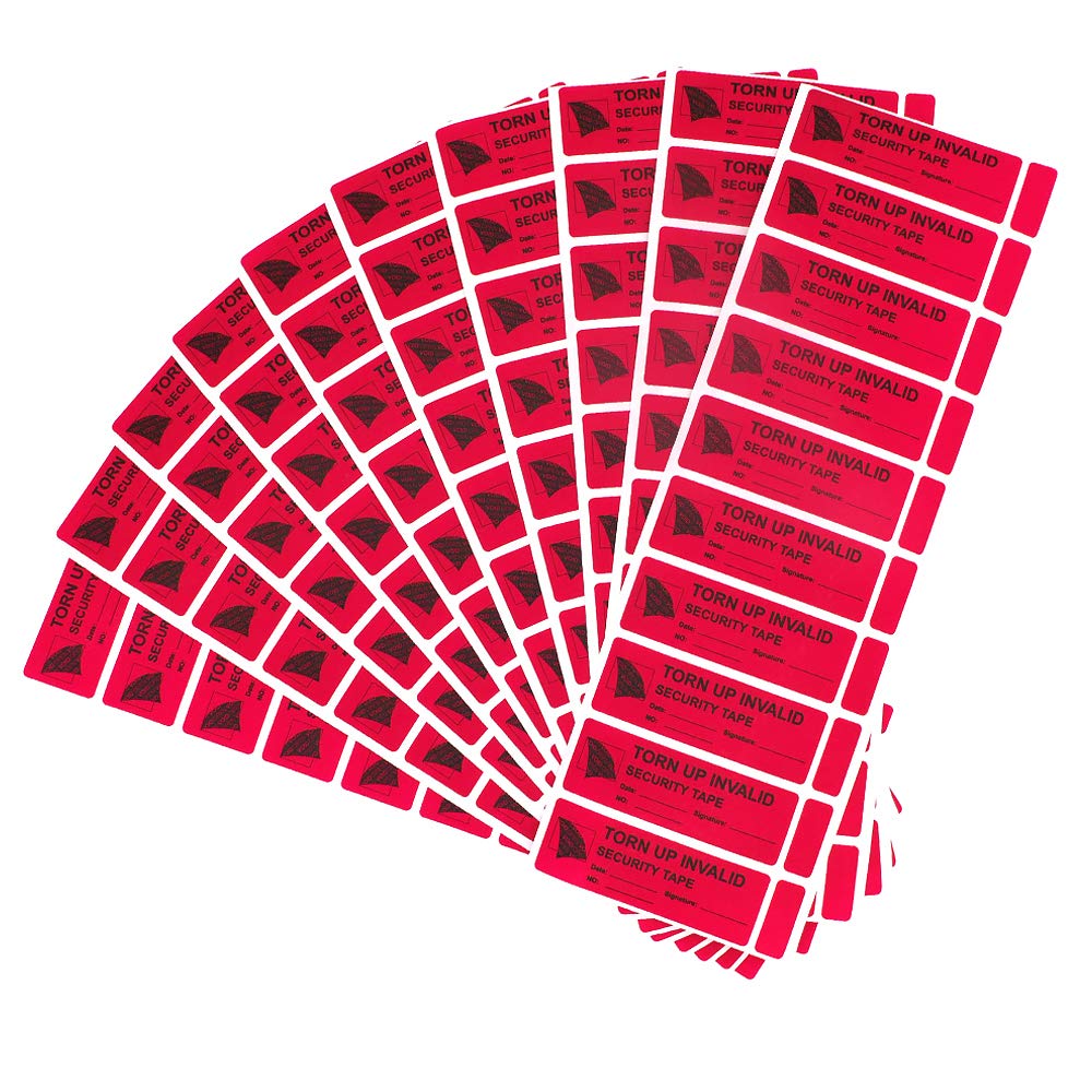 100Pcs Tamper Evident Security Void Stickers1x3 inch Red No Transfer No Damage to Protected Item Tamper Proof Labels Safety Torn up Invalid Seals Tape 1x3 inch
