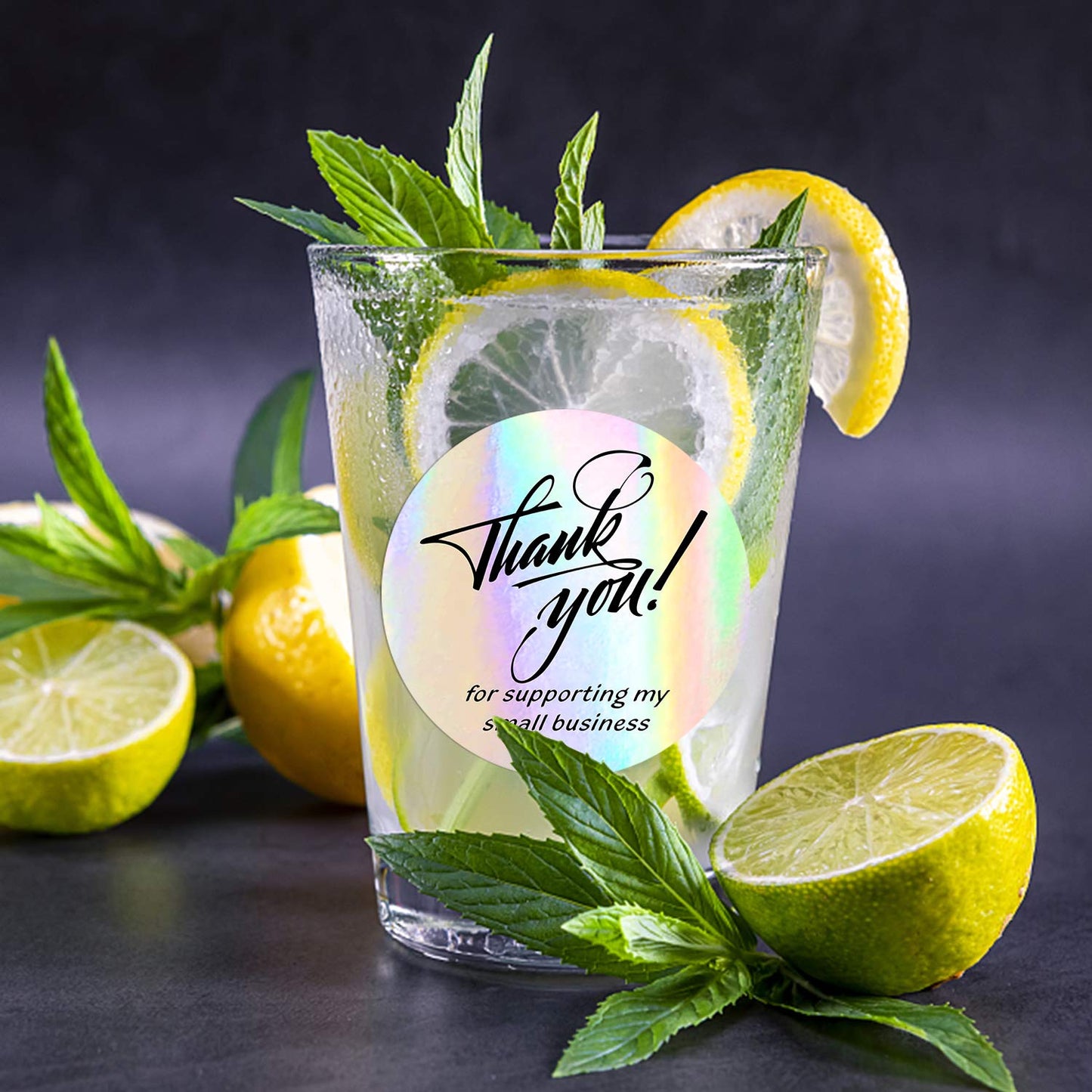 Padike 2" Thank You for Supporting My Small Business Stickers, 4 Designs, Highly Recommended for Small Business Owners and Online Sellers, 500 Labels Per Roll (Glitter Silver & Black, 2inch) Glitter Silver & Black