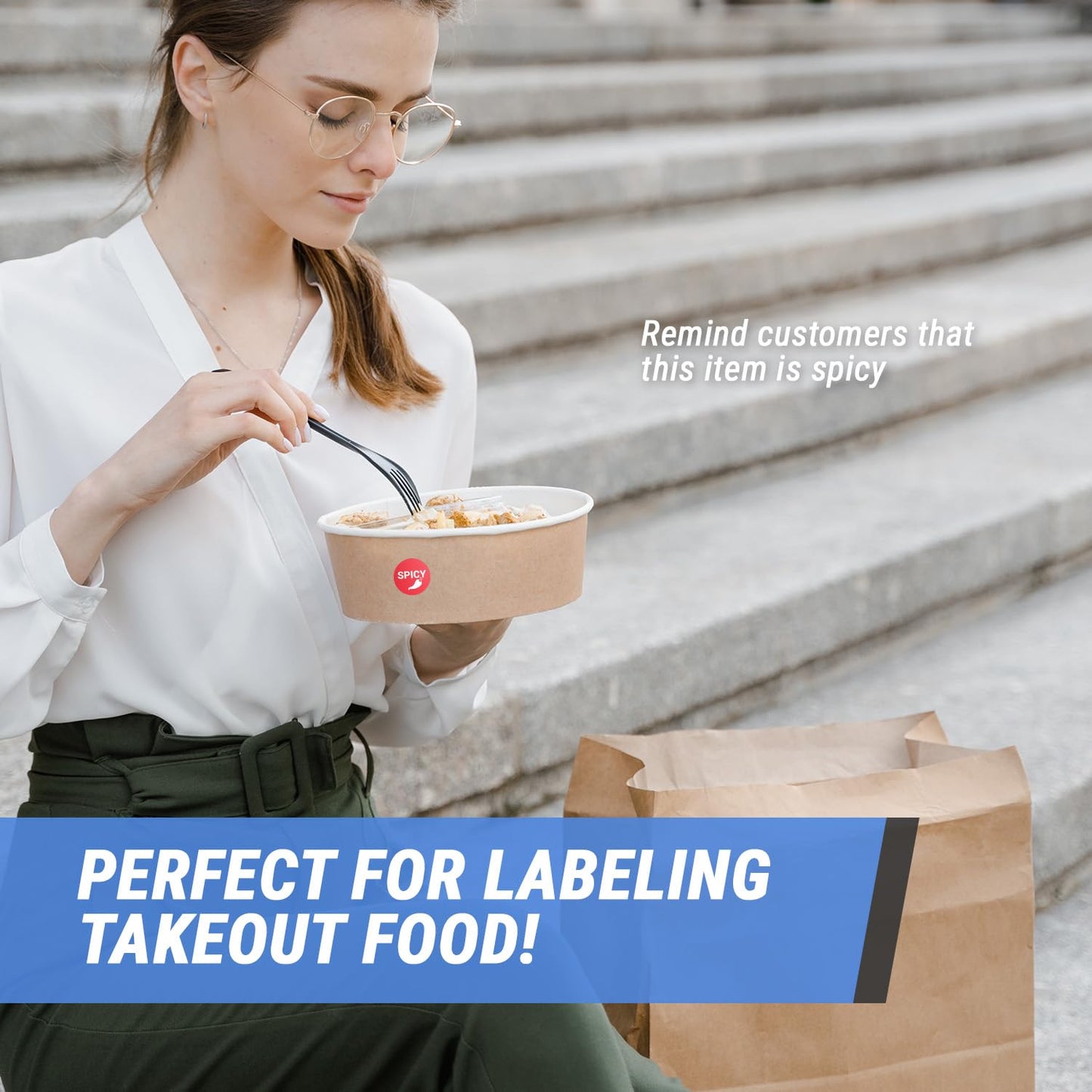 300 Fluorescent Red Spicy Stickers, 1.5 inch, Circle Dot Spicy Food Labels - Ideal for Grocery Stores, Food Trucks,Taquerias - Warning Caution Sticker 1PK Red: Spicy