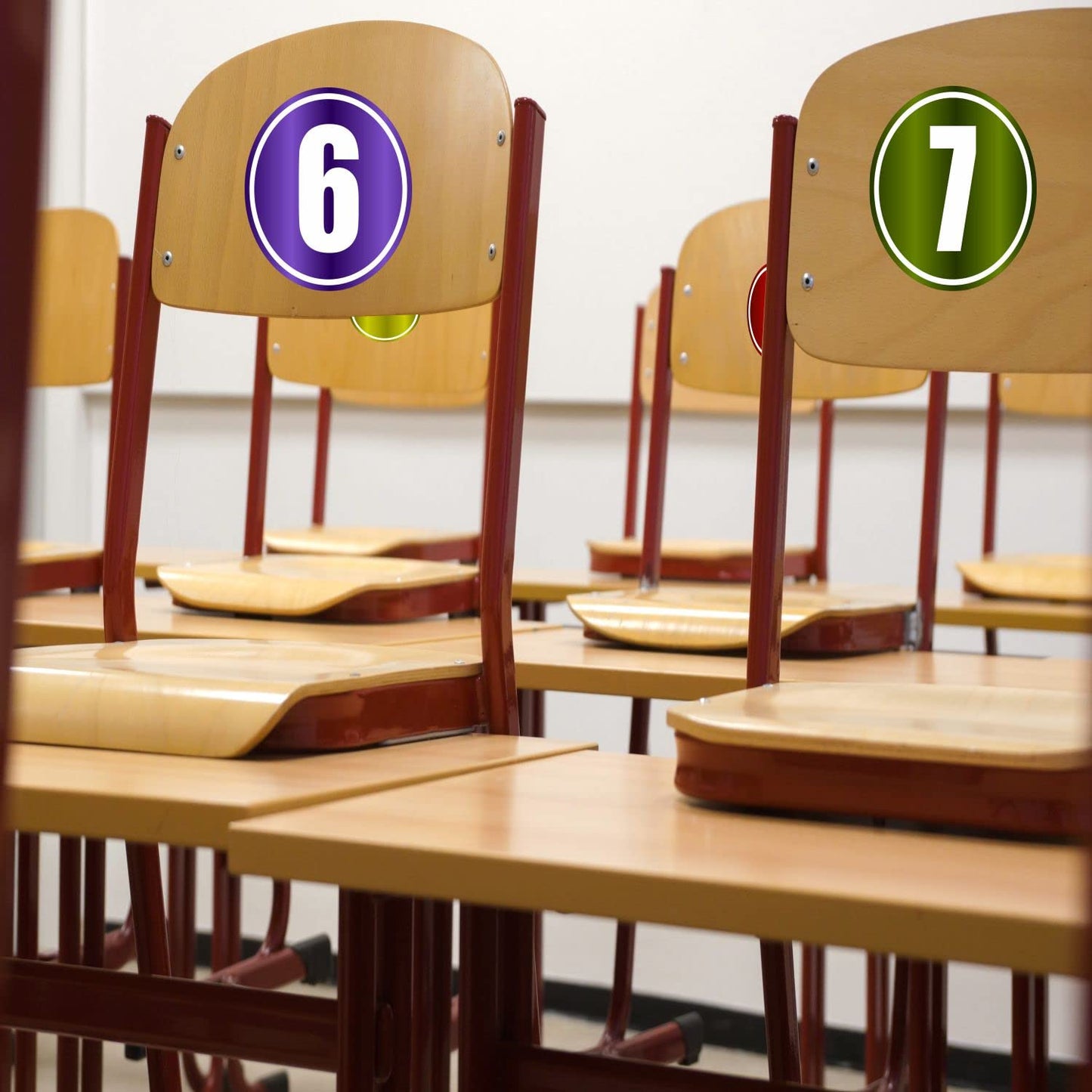 PARTH IMPEX Classroom Line Up Floor Decals - (Pack of 40) 4" Large Numbered Spot Markers Stickers Social Distance Helper Colorful Labels