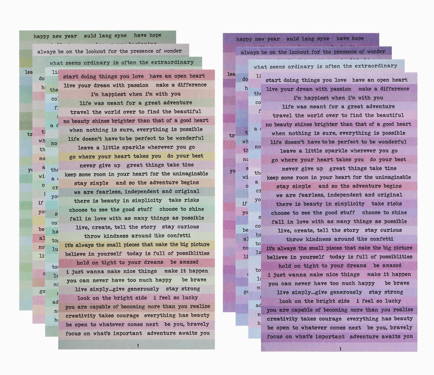 ONLYKXY 8sheets Colourful Talk Label Sticker Word Stickers Paper Inspirational Words Label Sticker for Hand Account Text DIY Journal Decals Decorative Scrapbooking Stickers (Pastel) Pastel