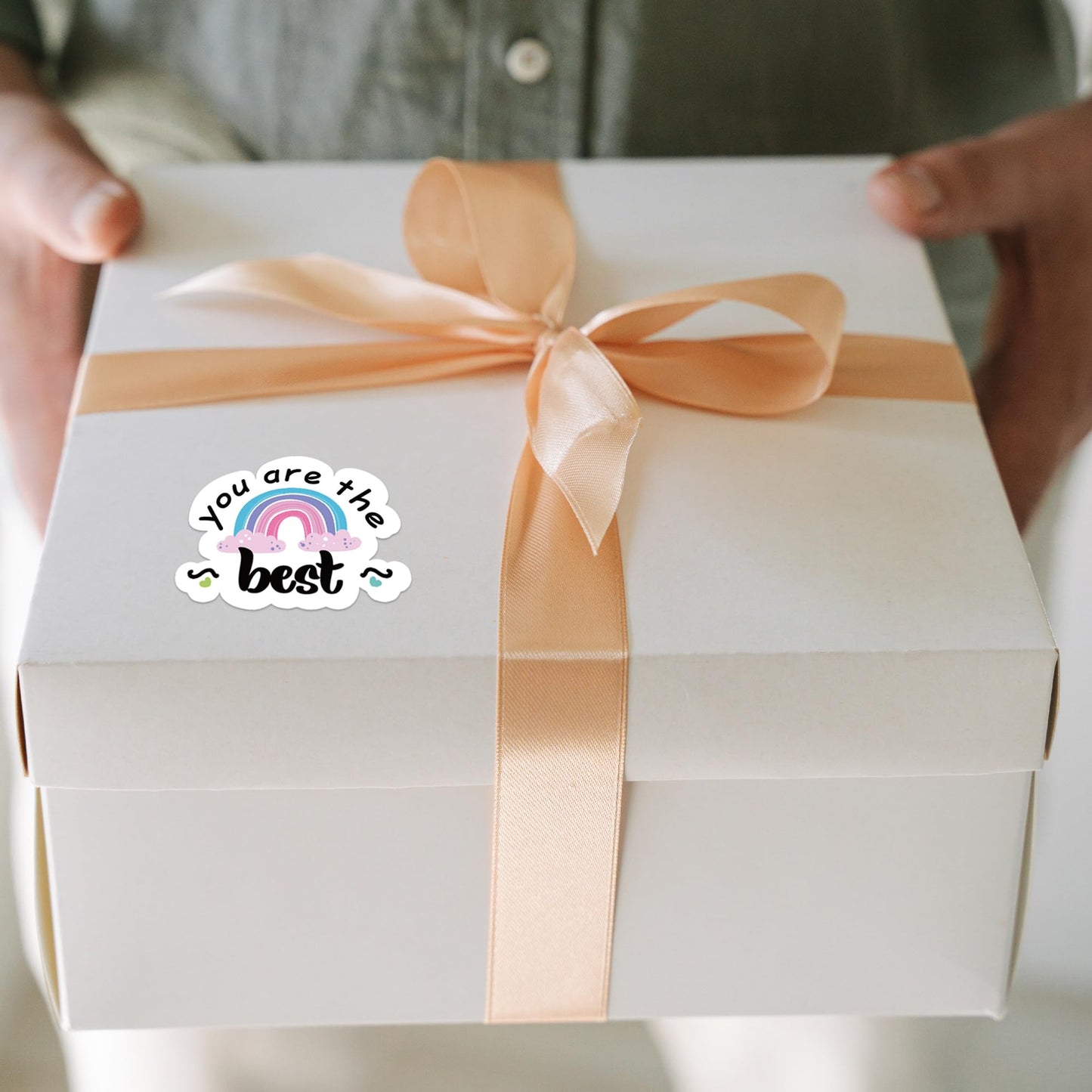 You are The Best Thank You Stickers - Rainbow Design Business Stickers, 500 PCS for Small Business Packaging & Shipping You Are the Best