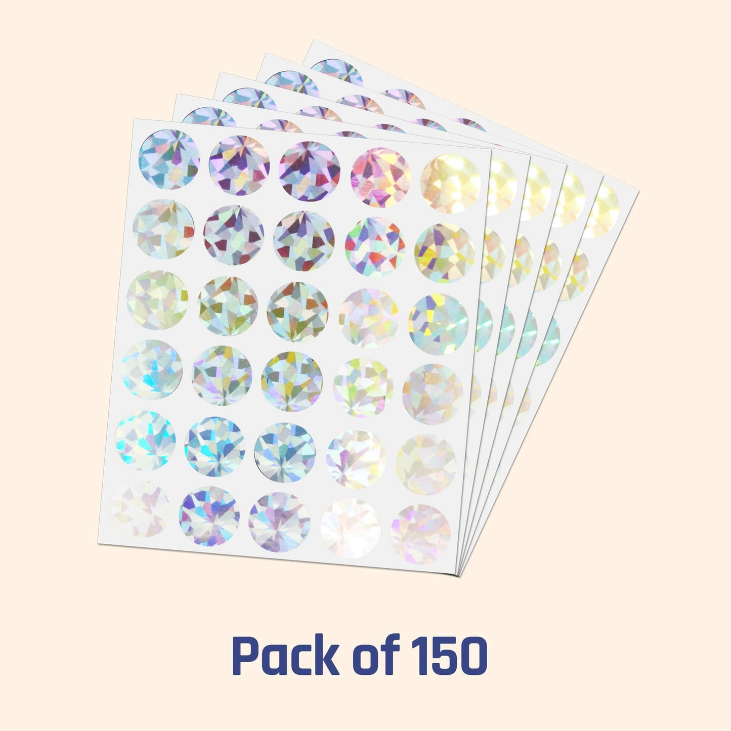 150 Pack, 1" Holographic Shiny Scratch Off Stickers Labels - Round