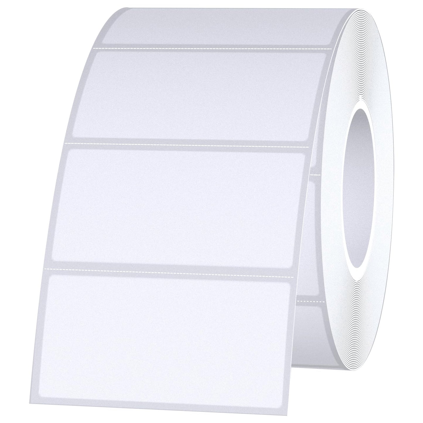 2x1 Thermal Labels Waterproof Thermal Sticker Labels with Perforated Line, 1000 Sheets/1 Roll, White 2"x1"-1000 Labels