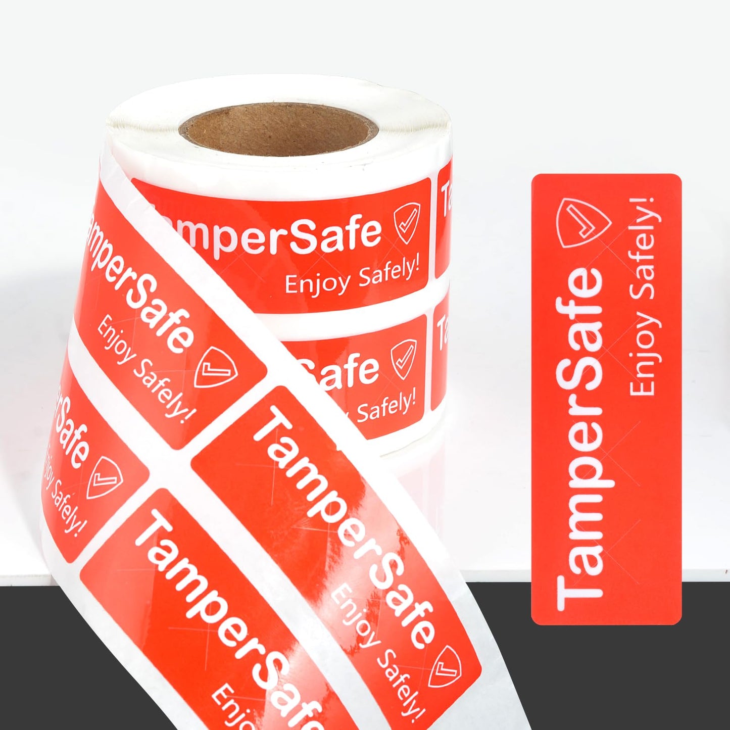 500 Pieces Tamper Evident Label1* 3 Inch Food Delivery Stickers Temper Proof Tape Roll Safe Secure Tamper Evident Seals for Food Container Pizza Boxes (Red) Red