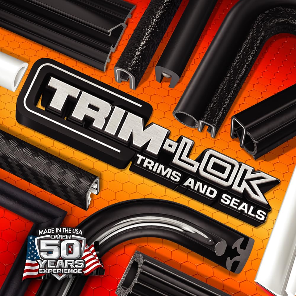 TRIM-LOK Drip Rail, 1/2-Inch Height, 25-Foot Length, PVC Plastic Flexible Rain Guards for Car Windows, Vans, and RVs, Controls Water Runoff, Black Finish, Easy to Install with 3M Acrylic Foam Tape 25 feet