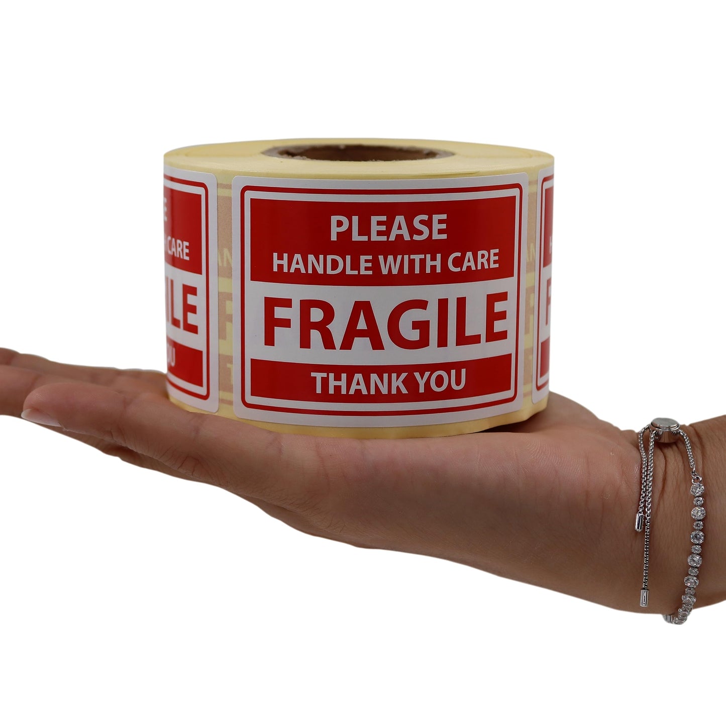 2 x 3 Inch Fragile Stickers for Shipping, Moving and Packing, Please Handle with Care Fragile Thank You Do Not Drop, Warning Stickers Fragile Labels, Permanent Adhesive 500 Labels, 1 Roll