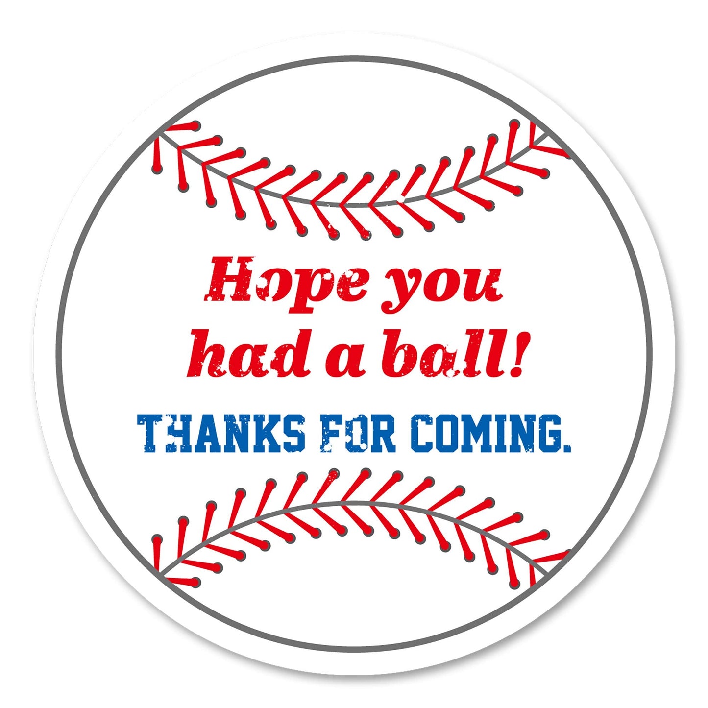 Baseball Thank You Stickers, 40 2 Inch Baseball Themed Baby Shower Or Birthday Party Sticker Labels