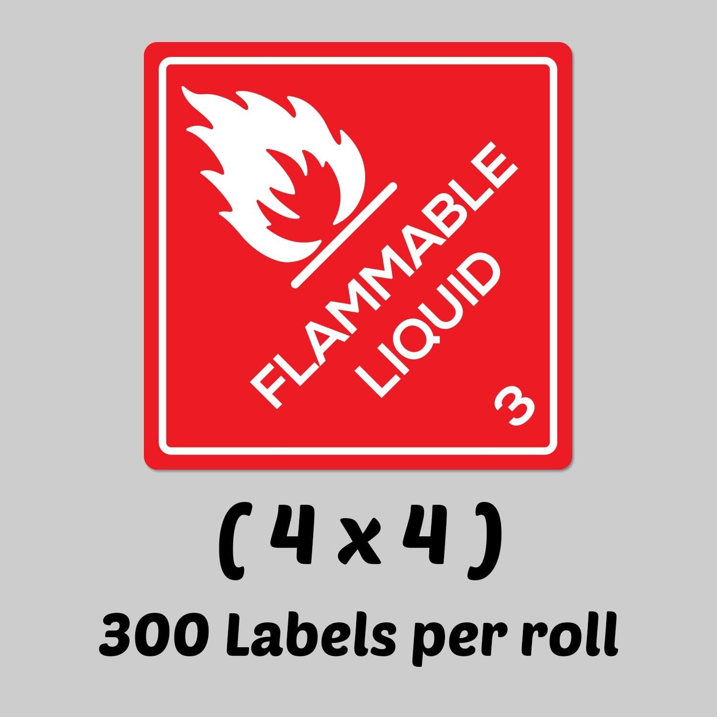 600 Class 3 Flammable Liquid Placards - 4 x 4 inch, Self Adhesive Flammable Liquid 3 Caution Warning Labels for Shipping & Storing Hazardous Materials, Red Paper Labels 2 Rolls